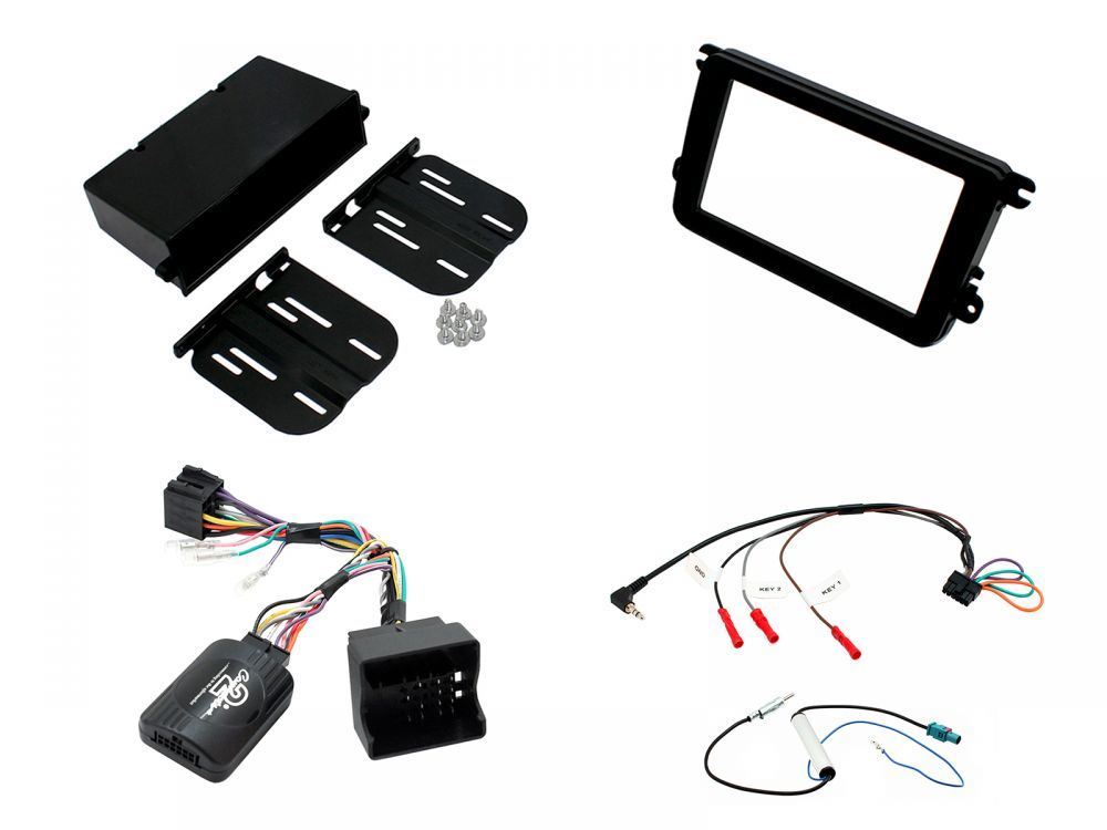 Connects2 CTKVW05 - Volkswagen Passat 2005 - 2015 Single Din or Double Din Fascia & Steering Wheel Interface Installation Kit