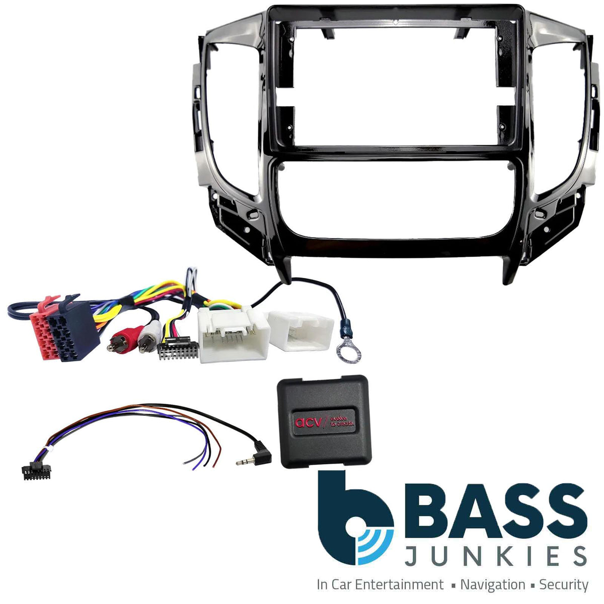 For Mitsubishi Triton 2015-22 Fascia Panel & Steering Wheel Interface For 9" Android Car Stereo