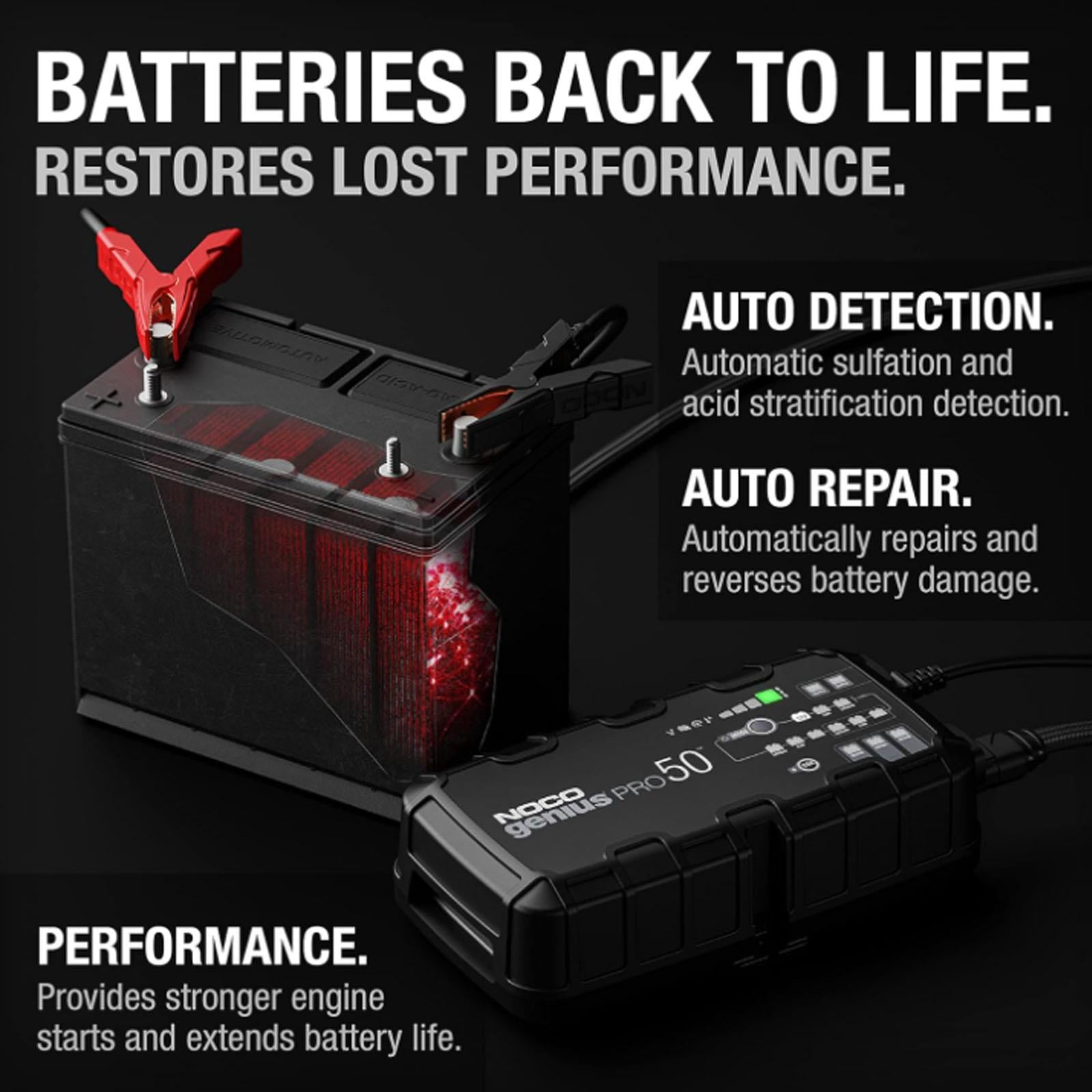 NOCO GENIUSPRO50 - 6V 12V 24V 50A Smart Battery Charger Lithium AGM Gel EFB