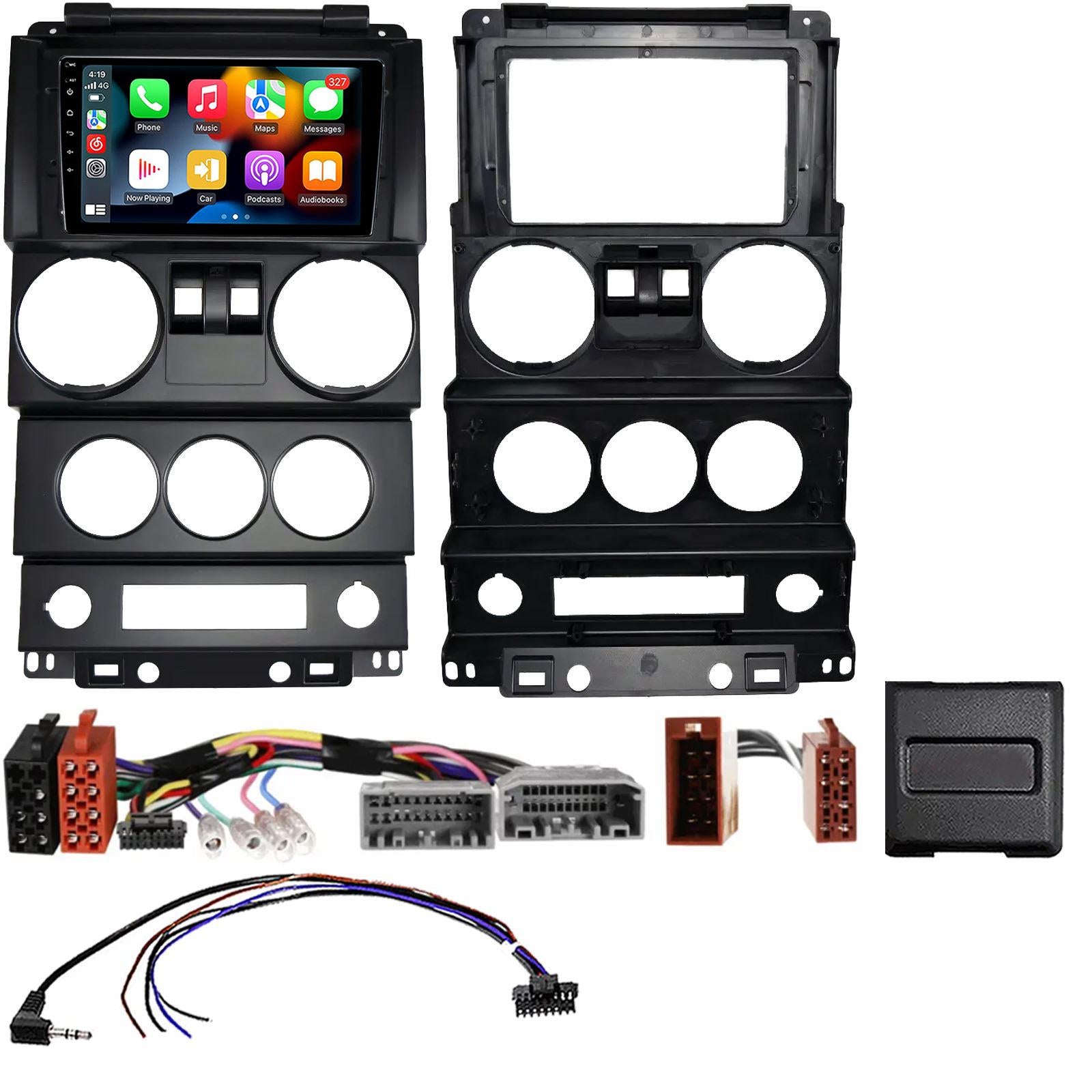 UPGRADED 9" CarPlay Android Car Stereo&  Kit For Jeep Wrangler Rubicon 2008-2010