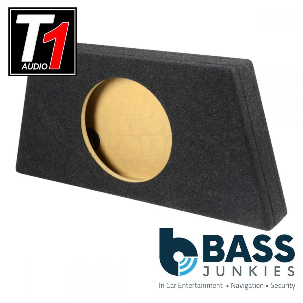 T1 Audio - 12" 30cm 300mm 20L Enclosure Fully Carpeted MDF Car Sub Subwoofer Bass Box - Black