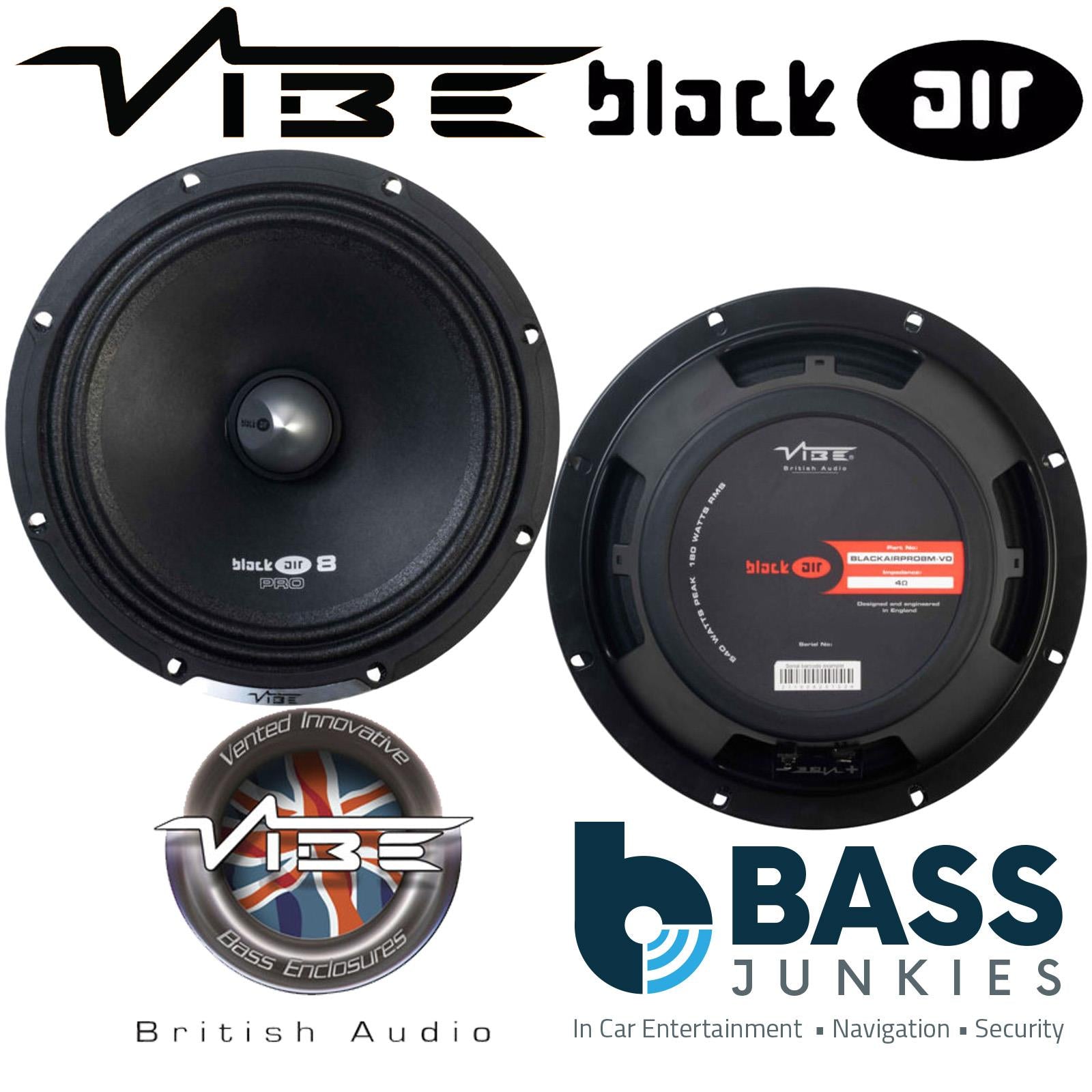 Vibe BLACKAIRPRO8M-V0 8 inch 208mm 540 Watt BlackAir Car Pro Audio Mid