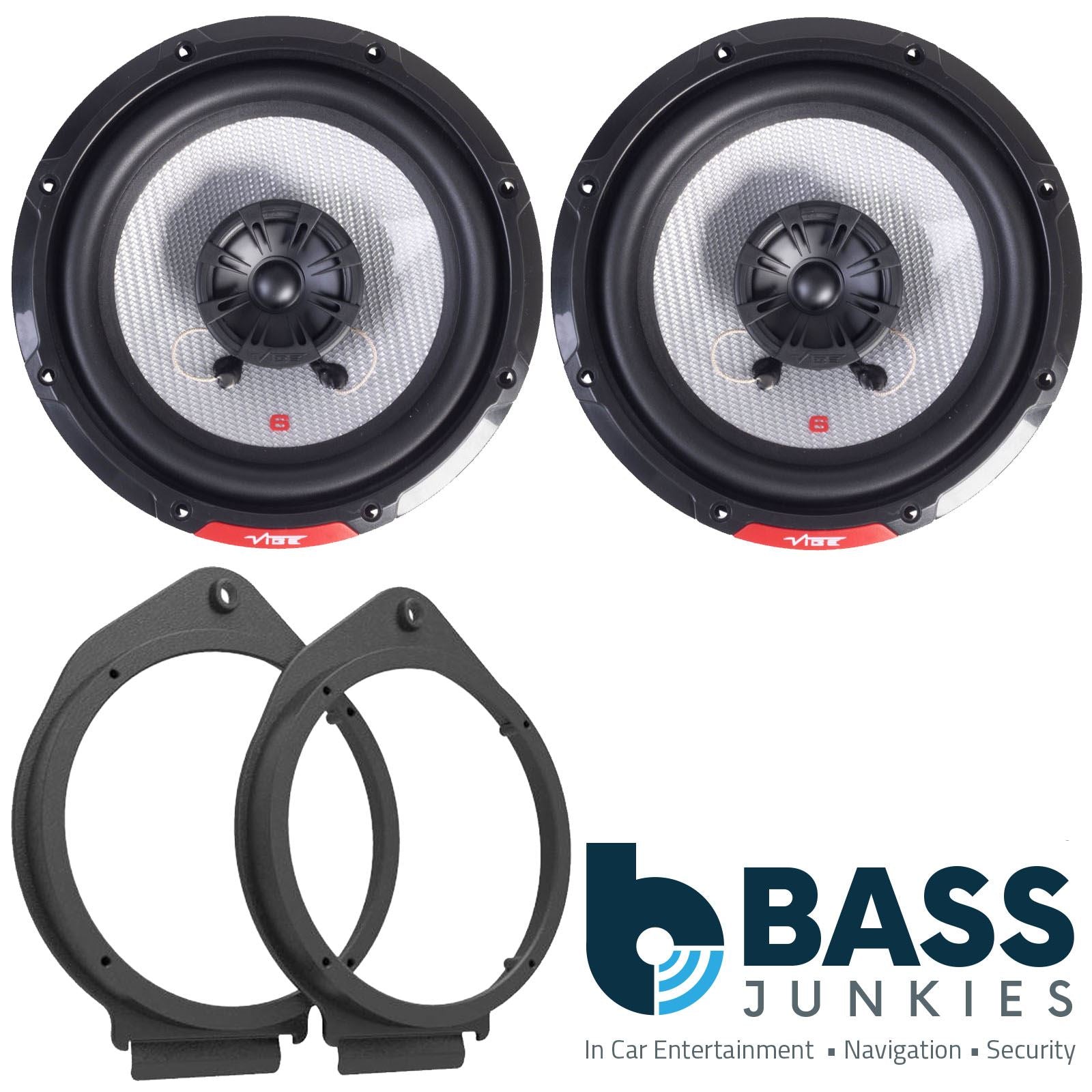Vibe PULSE6-V3 360W Coaxial Speakers Supplied with Brackets to fit 6.5" Speakers to a Chevrolet Express-Van 2008-2021 [Front or Rear Doors 165mm]