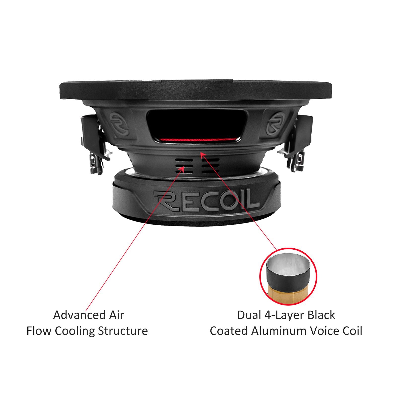 Recoil RW8D4 - 400 Watts 8" Inch 20cm Dual Voice Coil 4-Ohm Car Sub Subwoofer