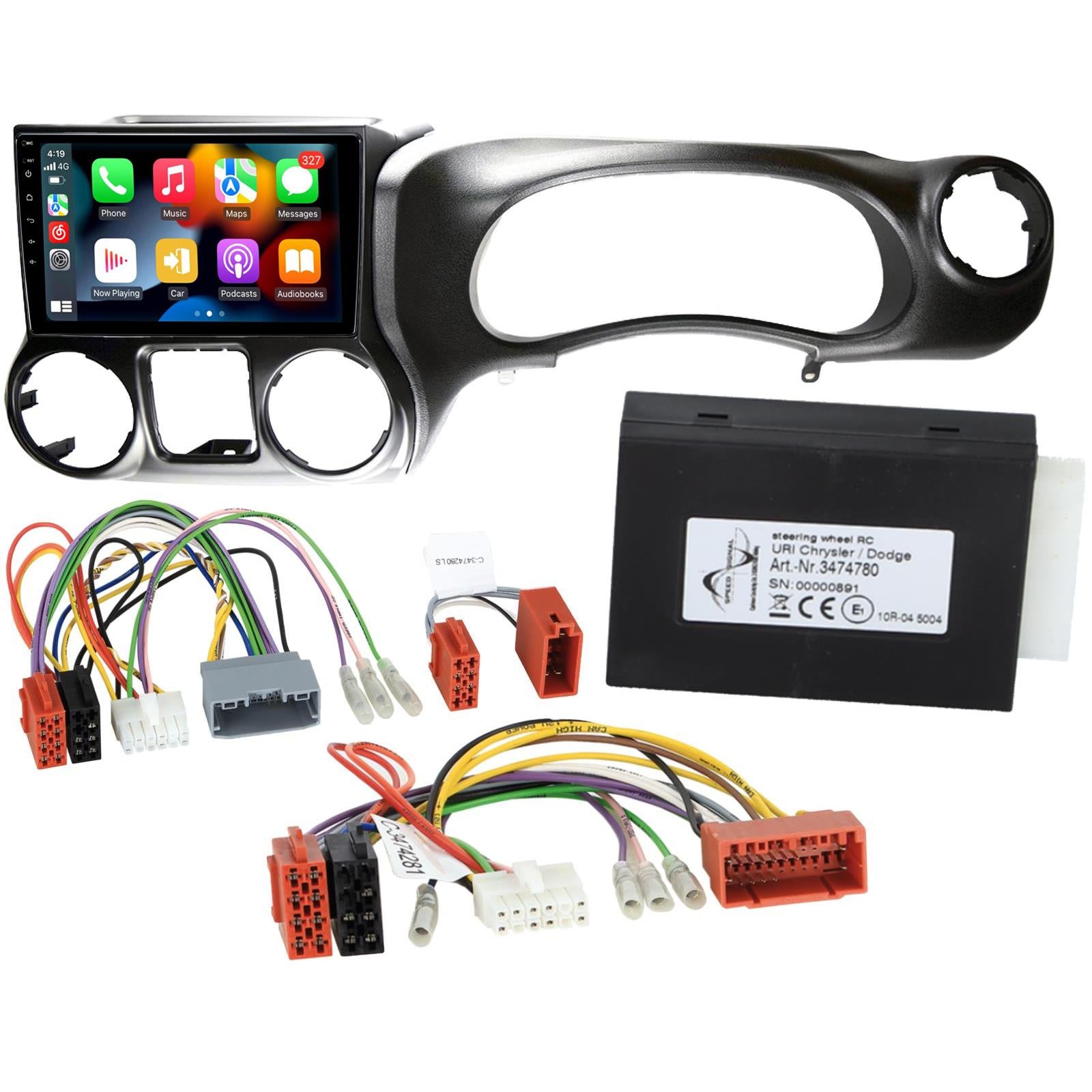 UPGRADED 9" CarPlay Android Car Stereo & Kit For Jeep Wrangler Rubicon 2015 - 2017