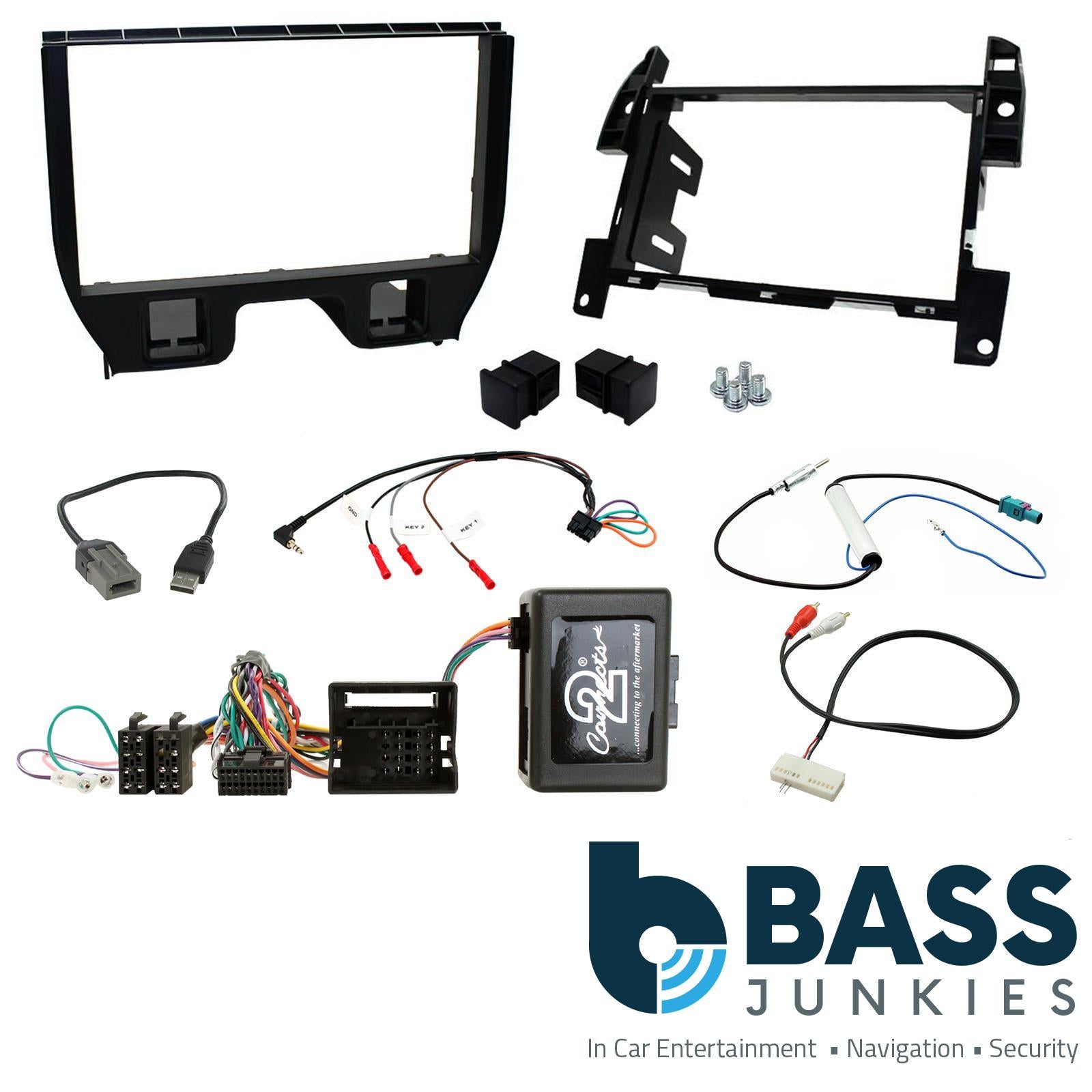 Connects 2 CTKCT04 - Citroen DS3/C3 2009 - 2015 Double Din Facia & Steering wheel Interface Fitting Installation Kit (Retains OEM Parking Sensors)