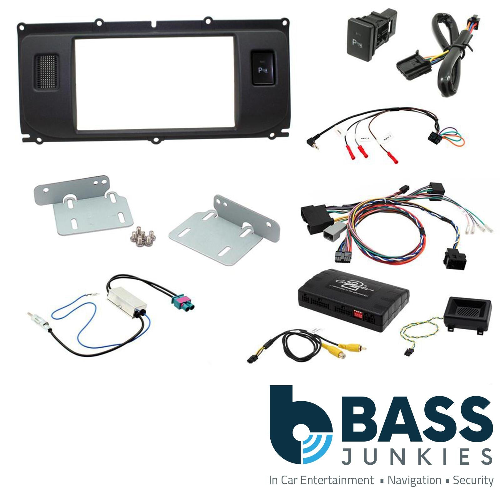 Connects 2 CTKLR01 - Land Rover Evoque 2011 - 2013 Double Din Fascia & Steering Wheel Interface  Installation Kit