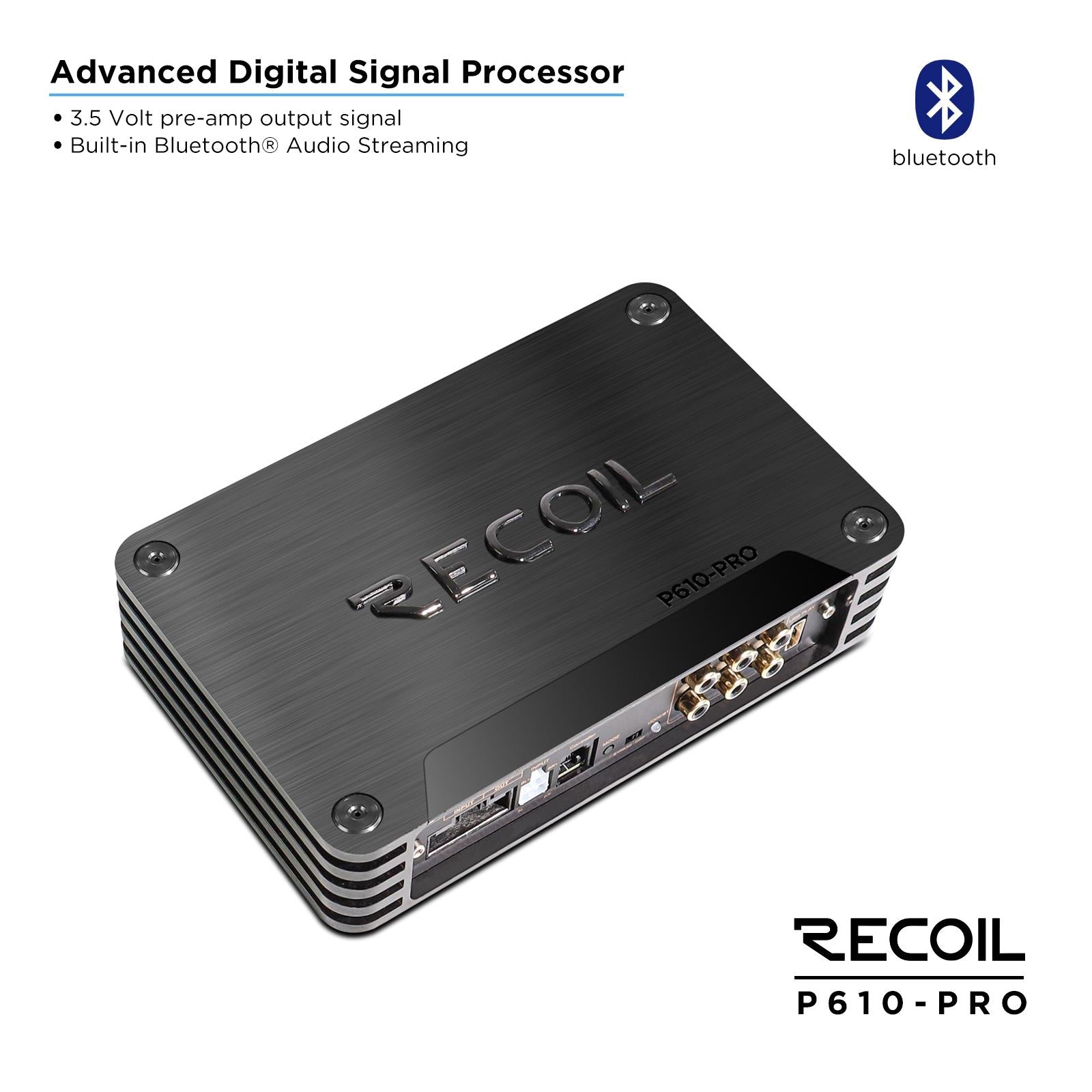 Recoil P610-PRO - 10 Channel DSP 6-In/10-Out Car Amplifier & Bluetooth Streaming