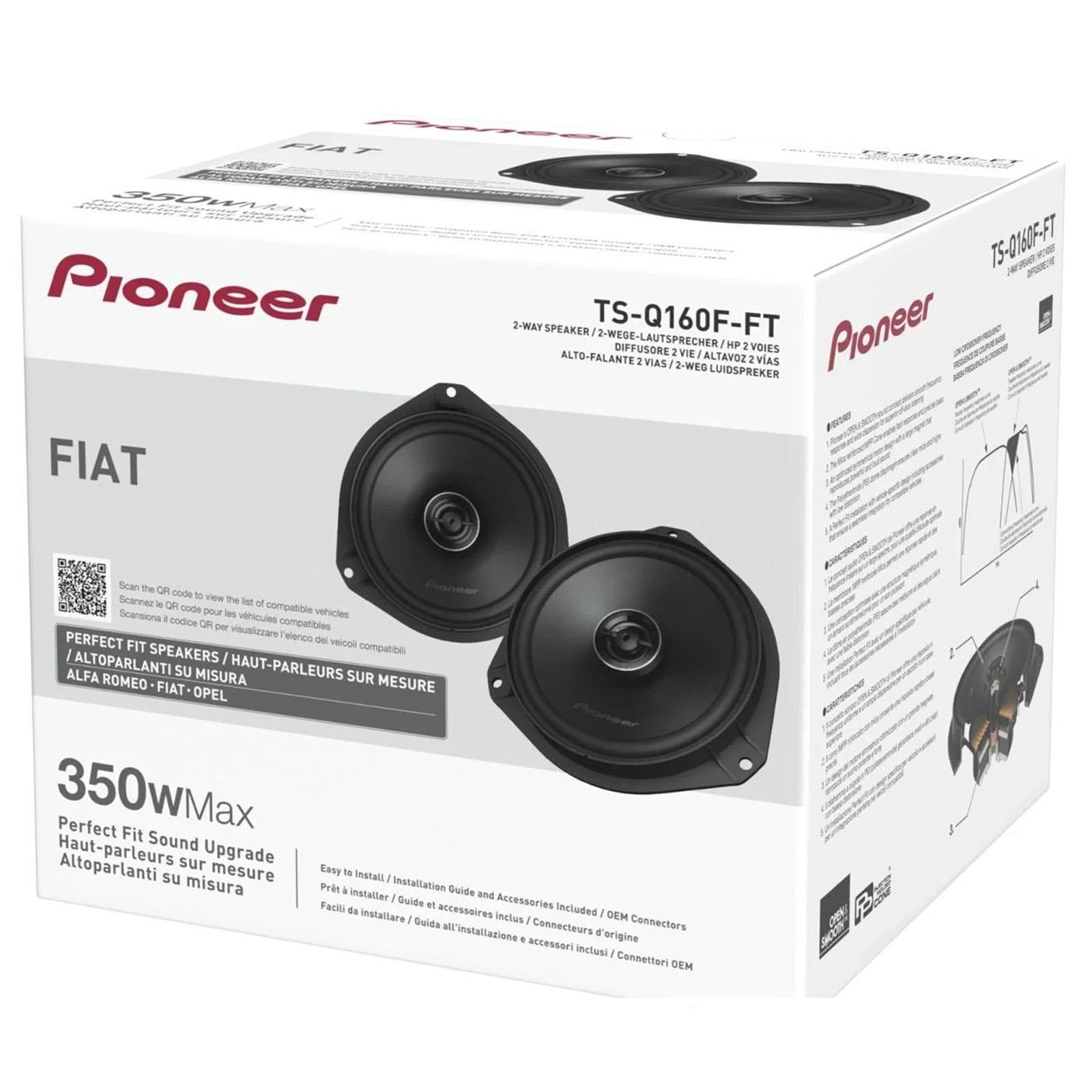 Pioneer 700 Watts 6.5" 2-Way Coaxial Front Car Speakers For Fiat Panda 2011 On