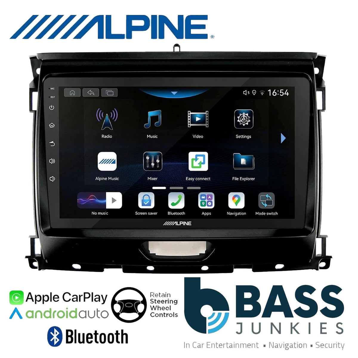 Alpine 9" CarPlay Android Car Stereo Kit Black For Ford Ranger 2015 Onwards