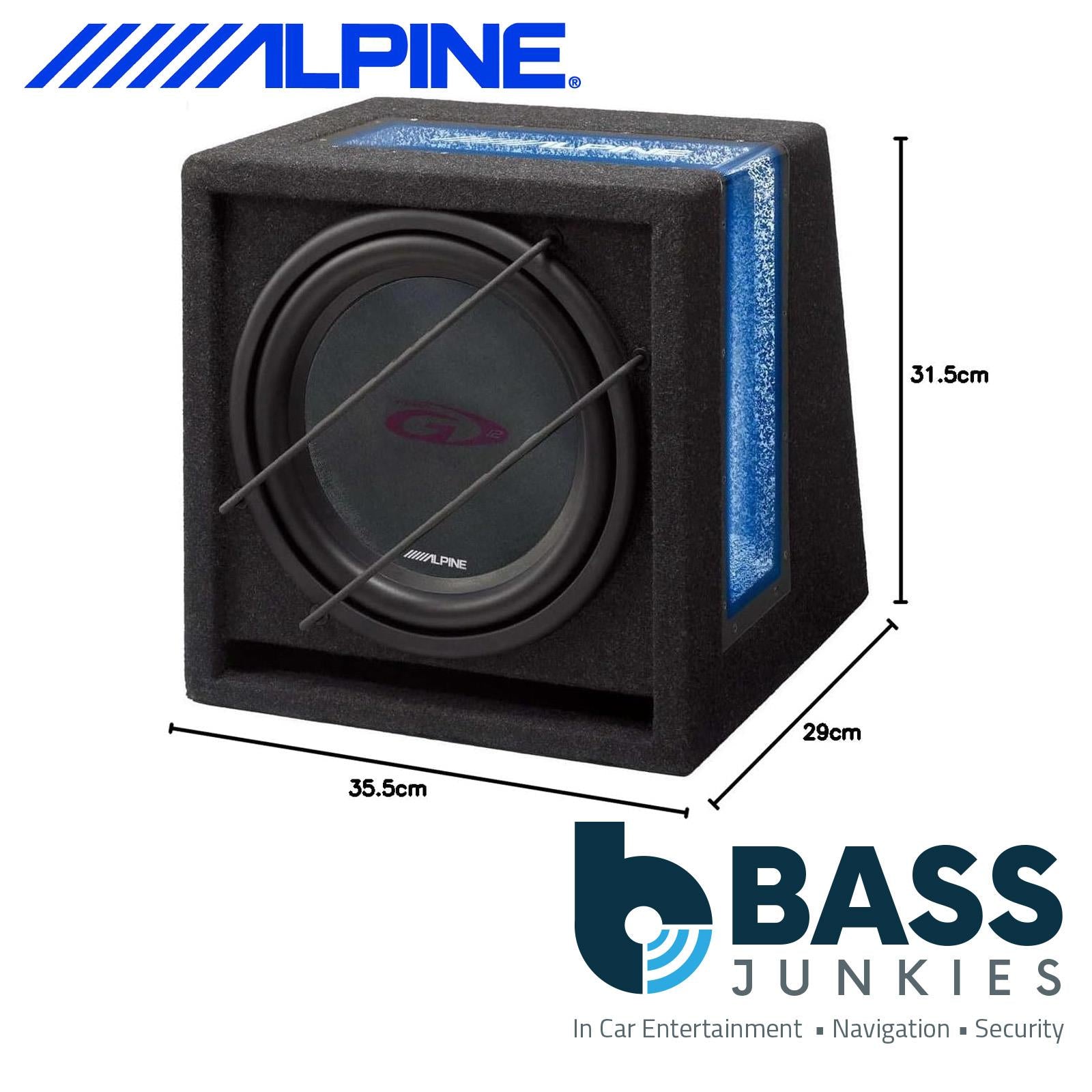 Alpine Type-G Series 8" 400 Watts Bass Reflex Car Bass Box & Alpine BBX-T600 2 Channel 300 Watts Amplifier Kit