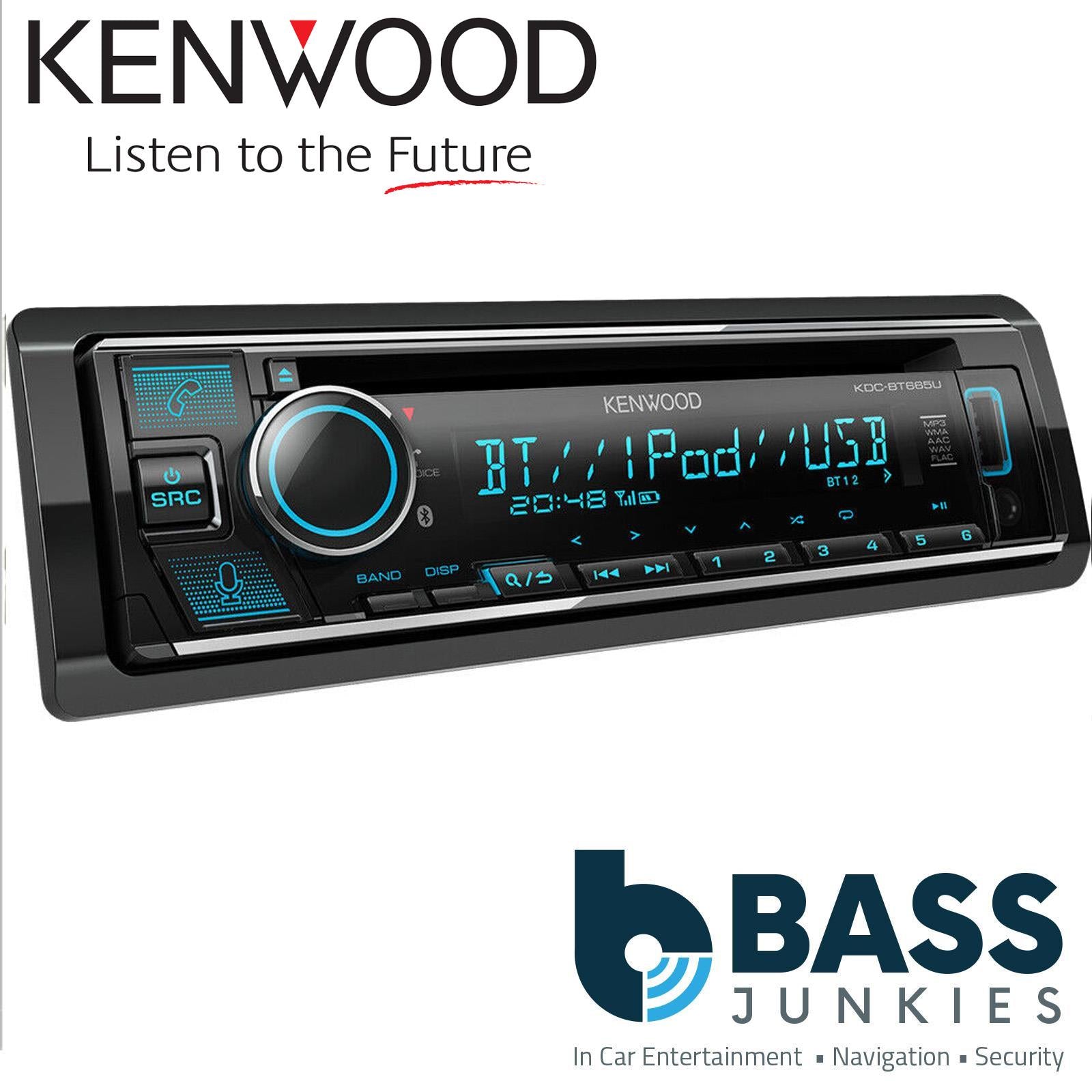 Kenwood KDC-BT665U - CD MP3 USB iPhone Android Alexa Bluetooth Single Din Car Stereo