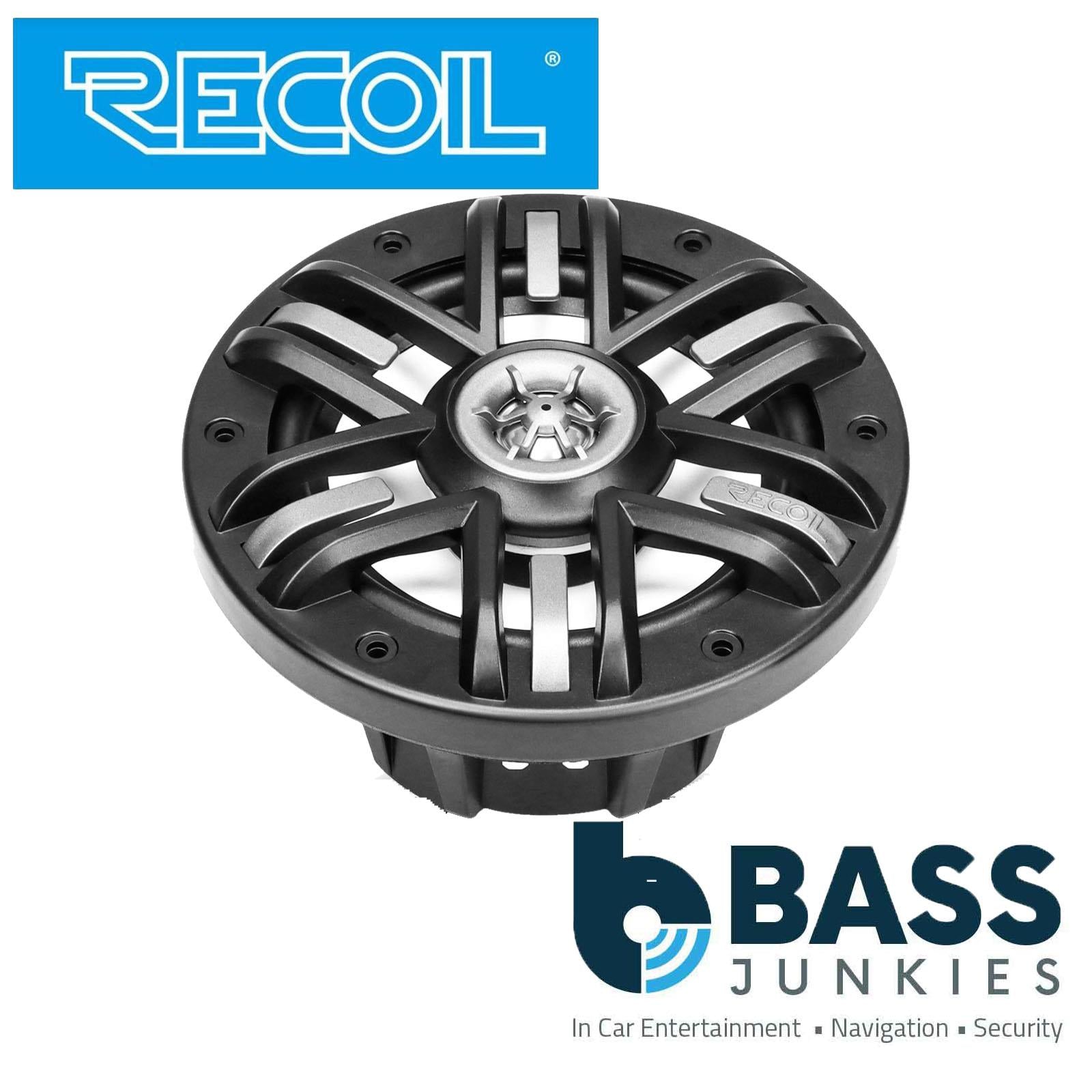 Recoil M0-65B - 240 Watts 6.5" 2 Way Marine Boat Car Speakers with Black Grilles