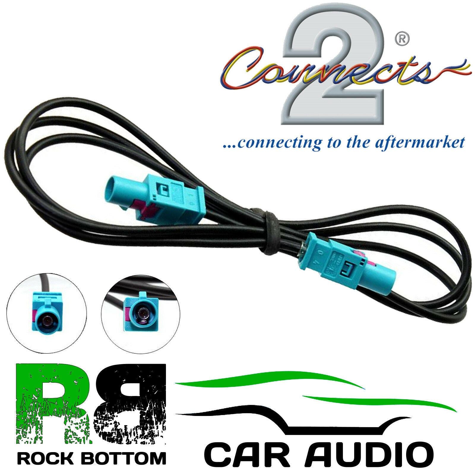 Connects2 CT27AA99 Fakra 1M Extension Male To Male Car Stereo Antenna Adapter Aerial Lead