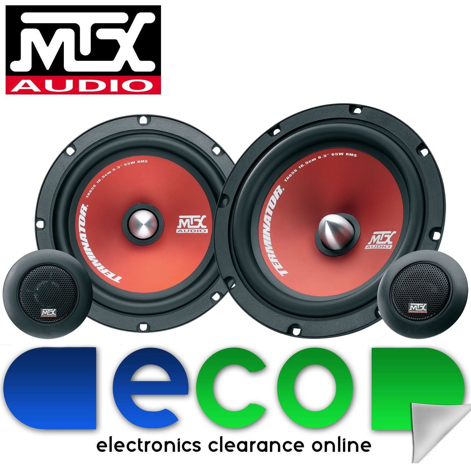 MTX TR65S - 6.75" 17cm Terminator 520 Watts 2 Way Component Kit Car Van Door Speakers