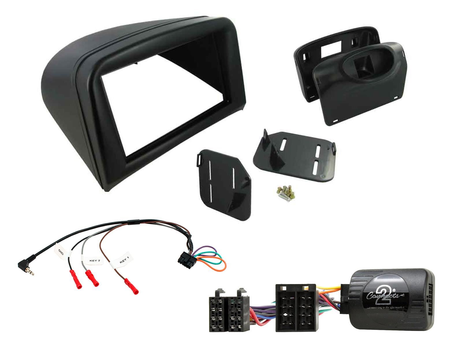 SONY DAB+ Apple | Android Double Din Stereo Fitting Kit + Steering Wheel Stalk Controls to fit Peugeot 206 2002-09