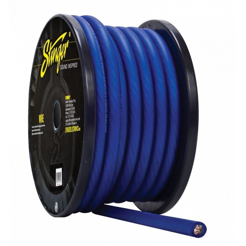 Stinger SHW10B - 0 AWG Blue TRU-SPEC Copper Hyper Twist Ultra Flexible 1 Metre Car Amplifier Power Cable