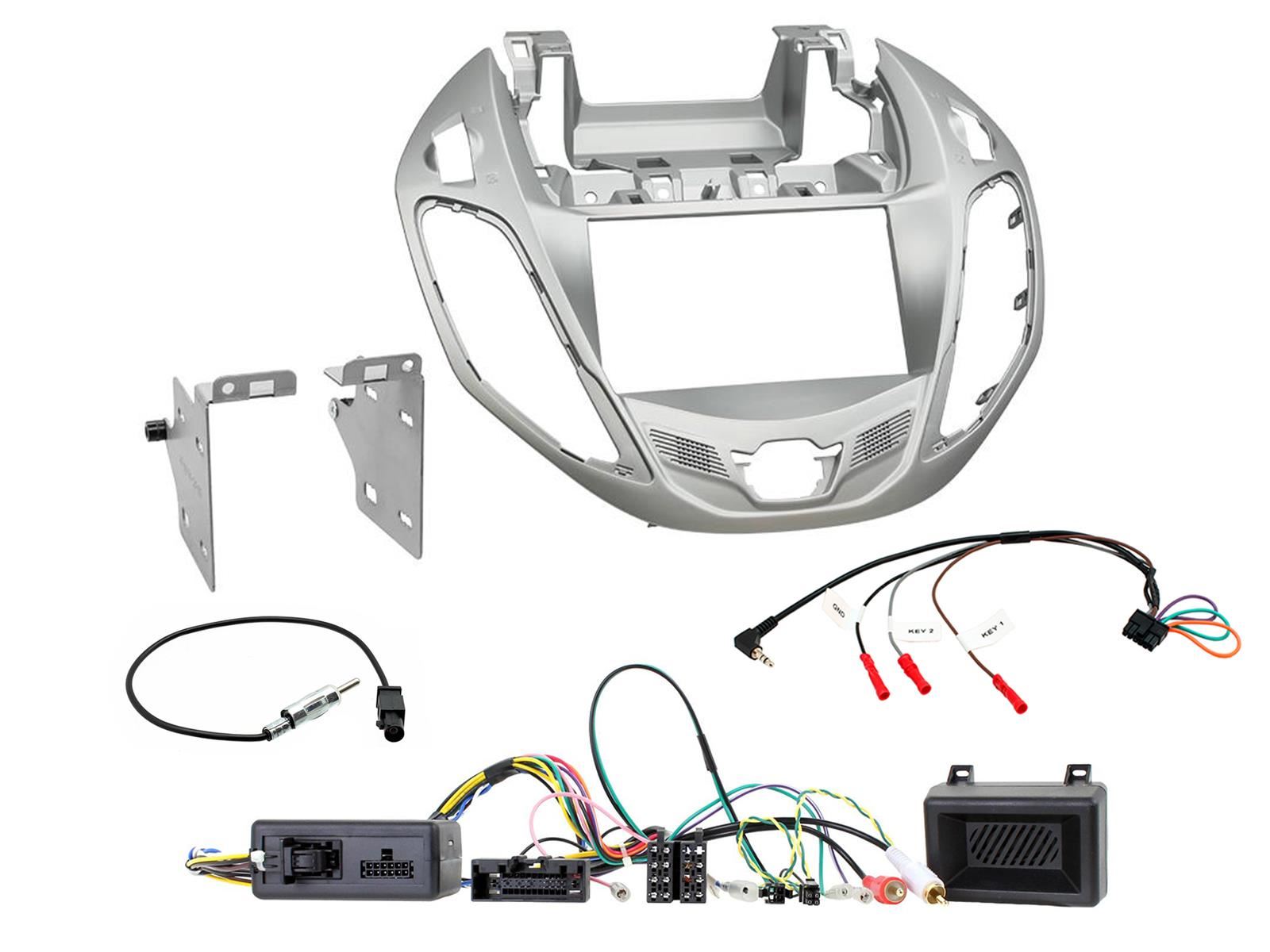 Double Din Stereo Fitting Kit + Steering Wheel Stalk Controls to fit Ford B-Max 2012-17