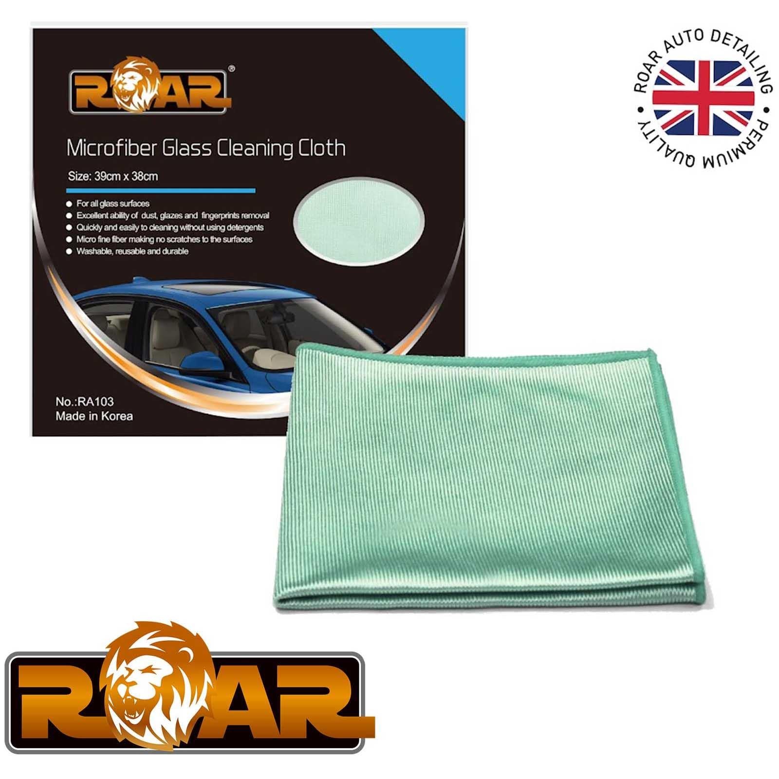 Roar Microfibre Glass Cleaning Cloth 39cm x 38cm Streak Free Car Window Cleaner
