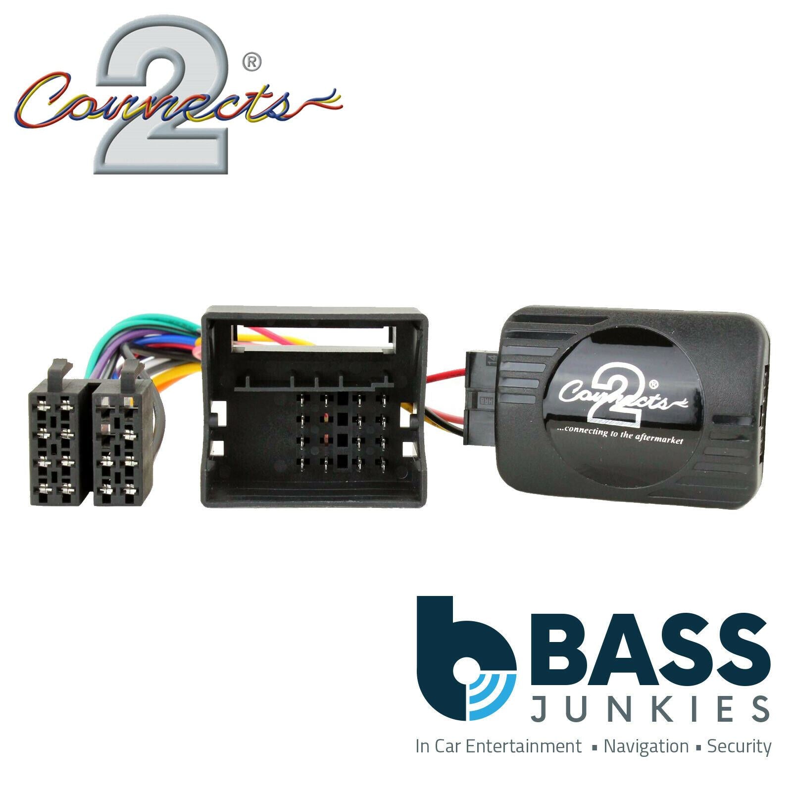 Connects2 CTSBM004.2 - BMW 3 5 Series Mini X3 X5 Z4 Quadlock Car Stereo Radio Steering Wheel Interface Stalk Control & Mobile Phone Button Lead