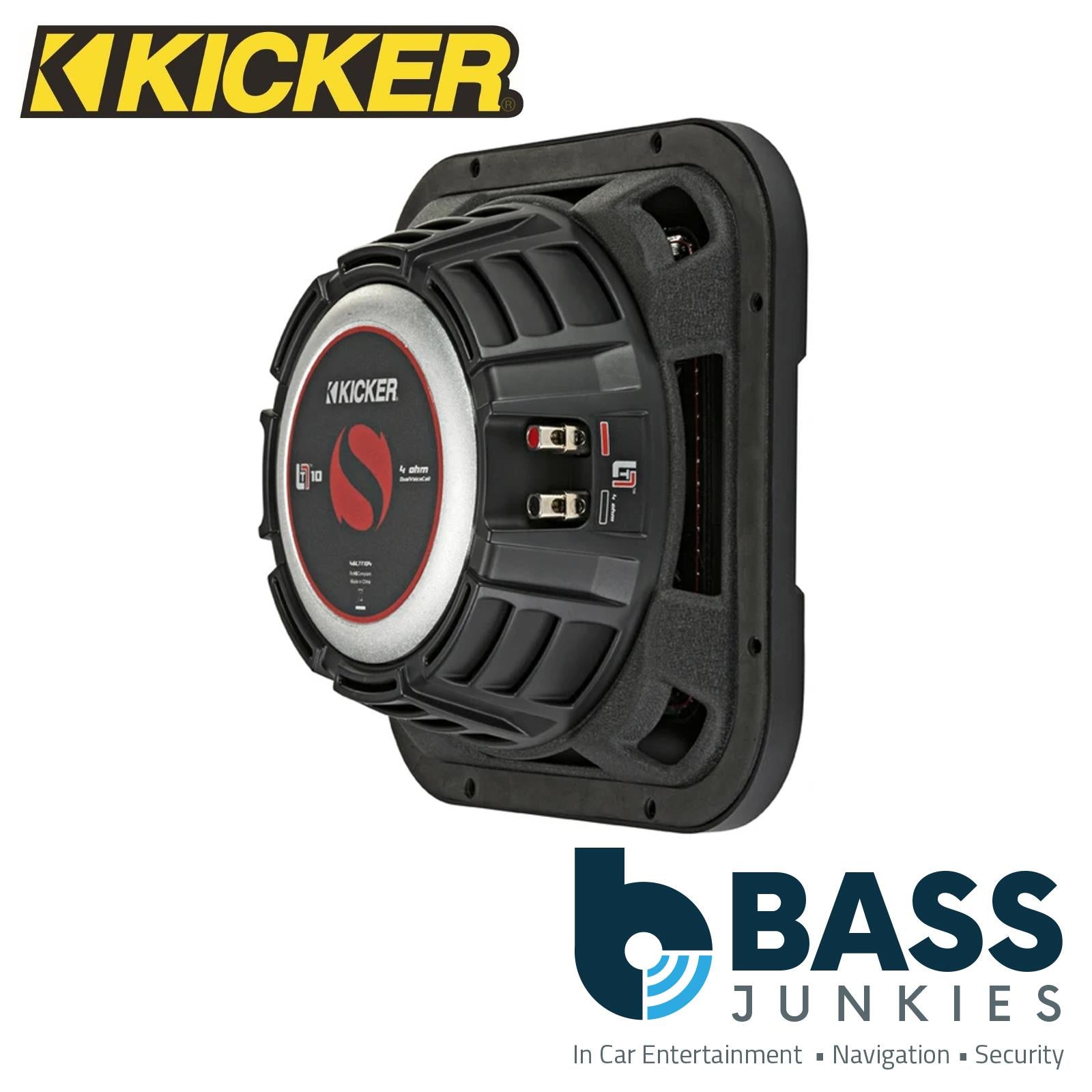 Kicker 46L7T102 - L7T 10" Slim Square Subwoofer DVC 2 Ohm 1000W