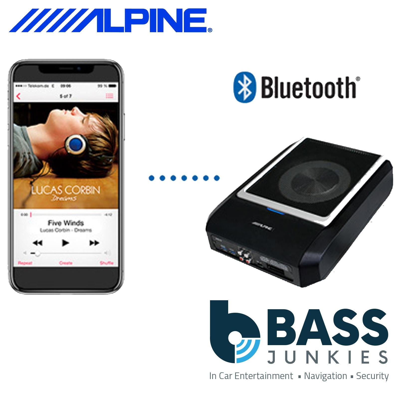 Alpine PWD-X5 - 440 Watts 4.1 Channel DSP & Underseat Powered Car Subwoofer