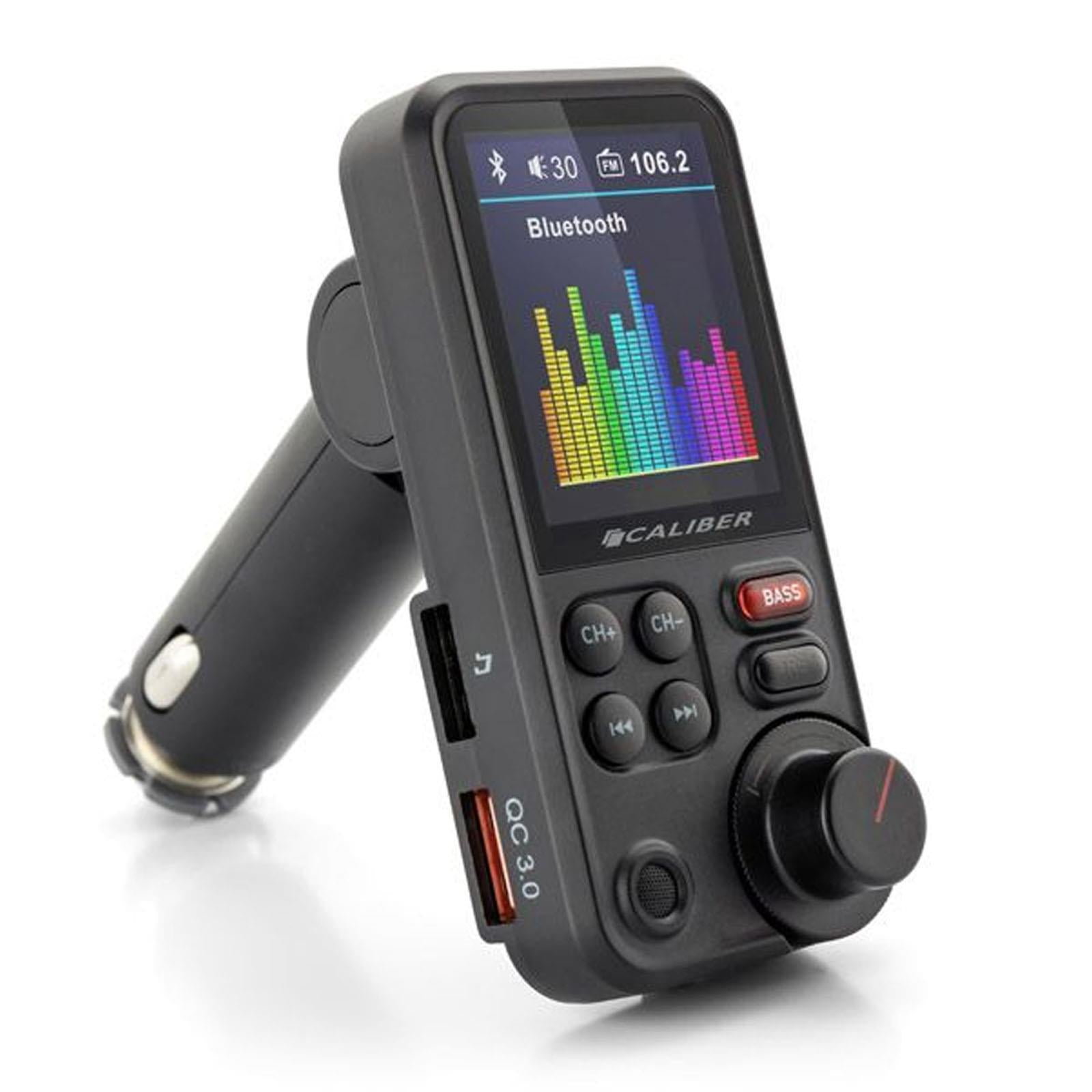 Caliber Bluetooth FM Transmitter with Dual USB Fast Charging Micro SD & Hands-Free Calling
