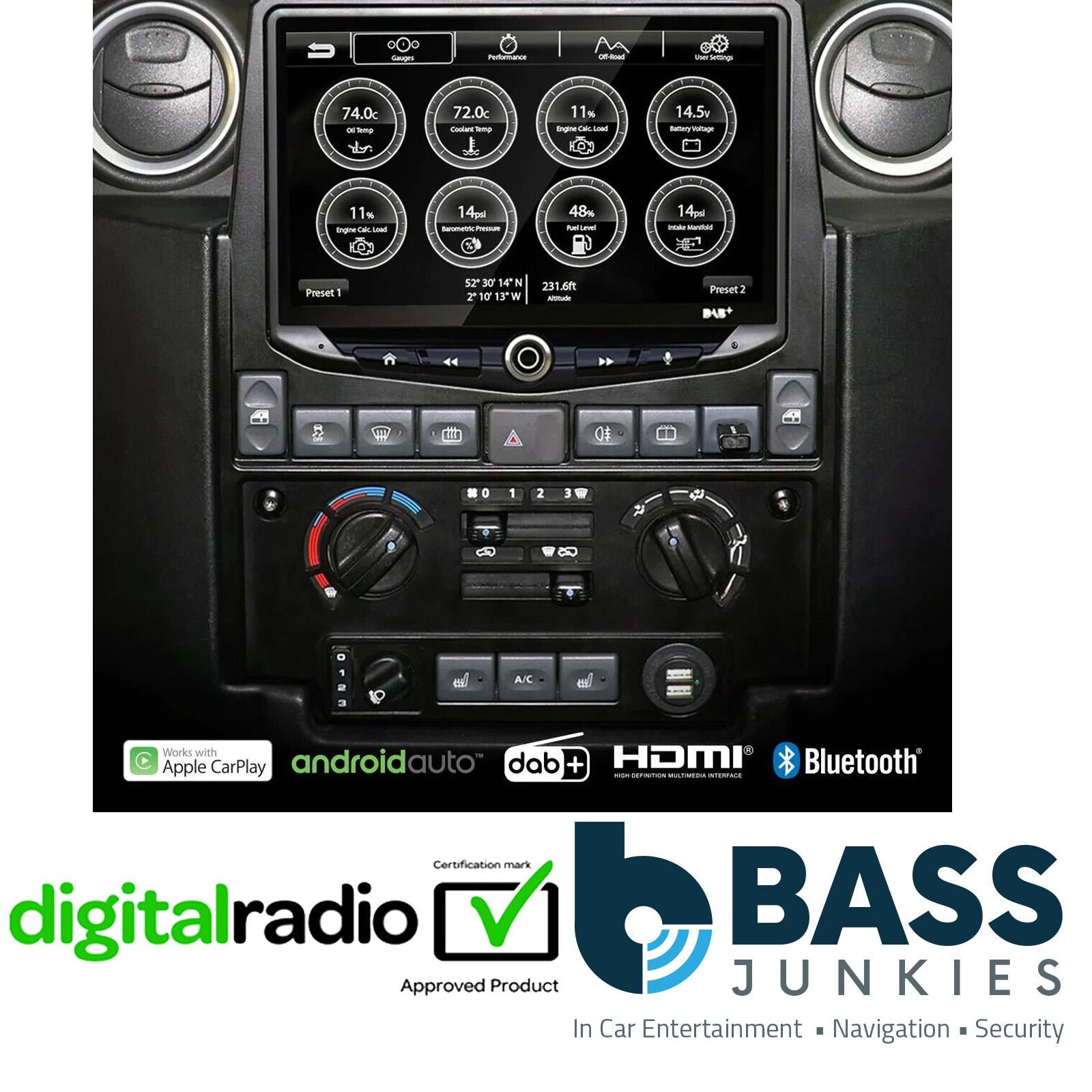 Stinger UN1810E-LR1 - Land Rover Defender 2007- 2016 10″ CarPlay Android DAB HDMI Car AV Screen