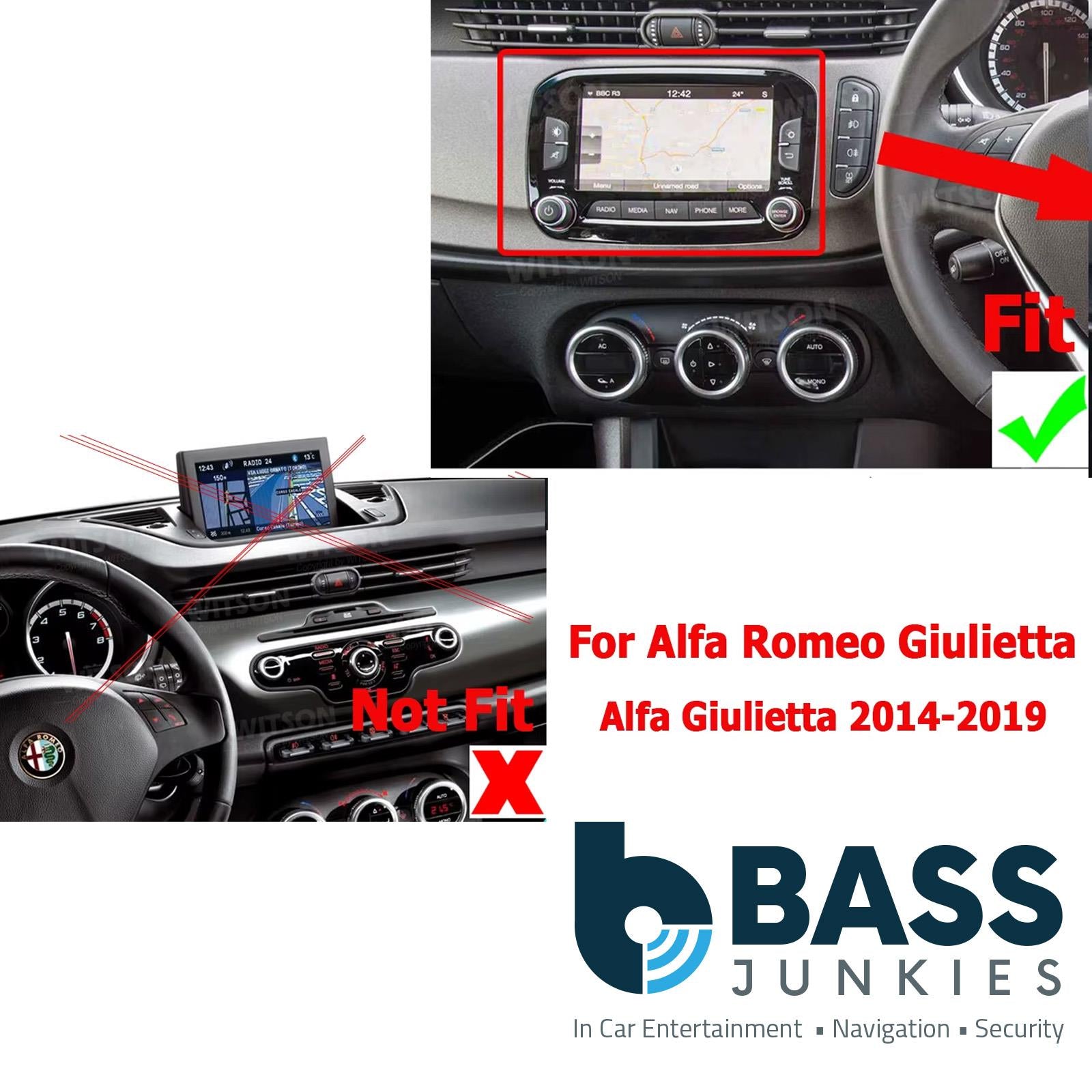 Connects2 CTKAR08 - Alfa Romeo Giulietta 2014 - 2021 Black Double Din Car Stereo Fascia Panel & Steering Wheel Interface Kit