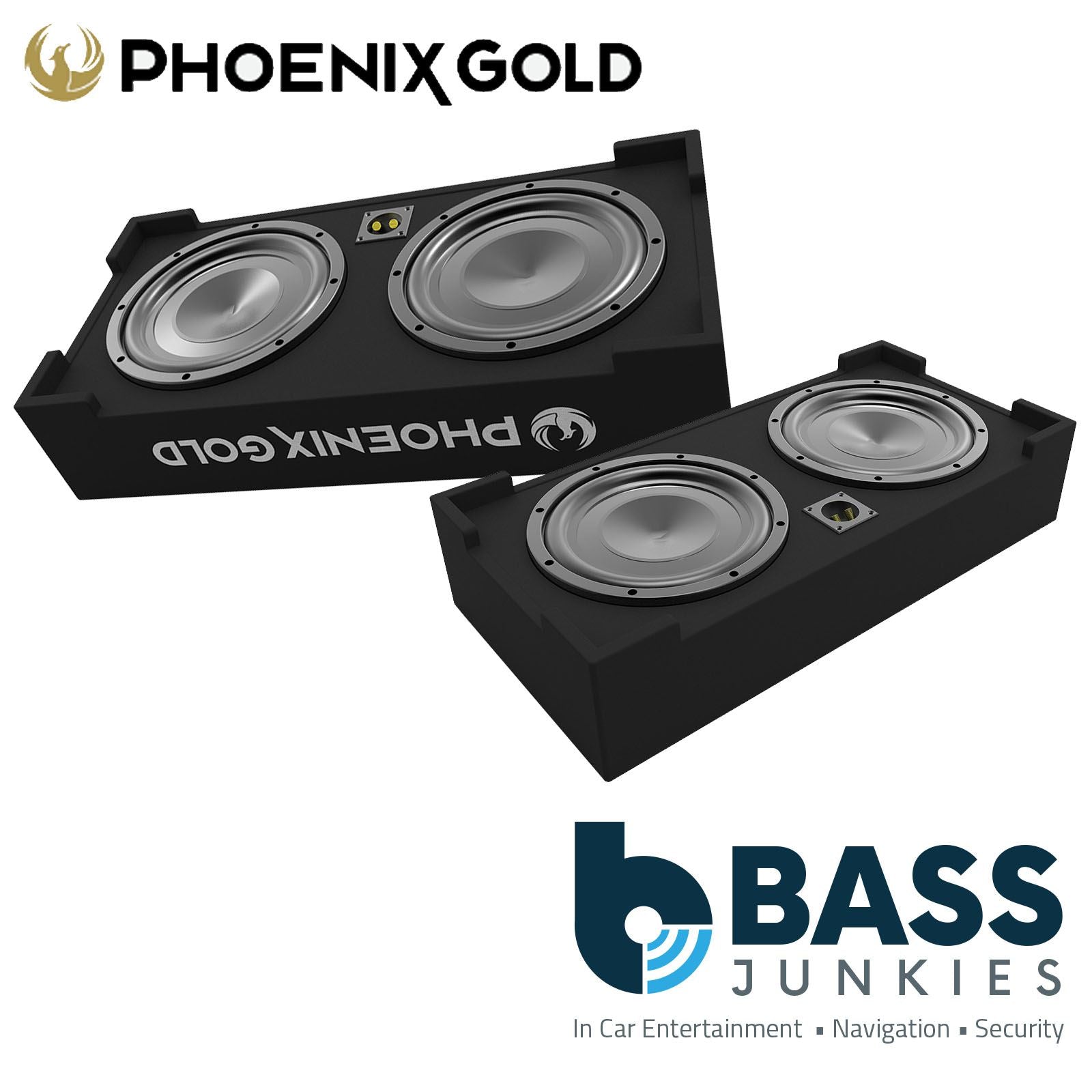Phoenix Gold ZX210PBS - Dual 10” 700 Watts Slim Passive Car Subwoofer Bass Boxox