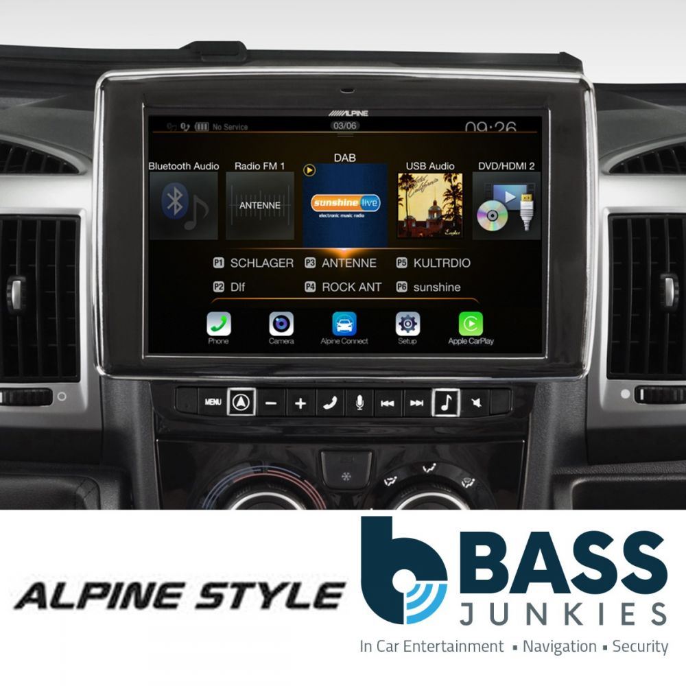 Alpine X902D-DU - Fiat Ducato MK3 - Citroen Jumper - Peugeot Boxer - 9” Navigation Bluetooth DAB+ Apple CarPlay Android Auto Spotify HDMI Camper Stereo Screen