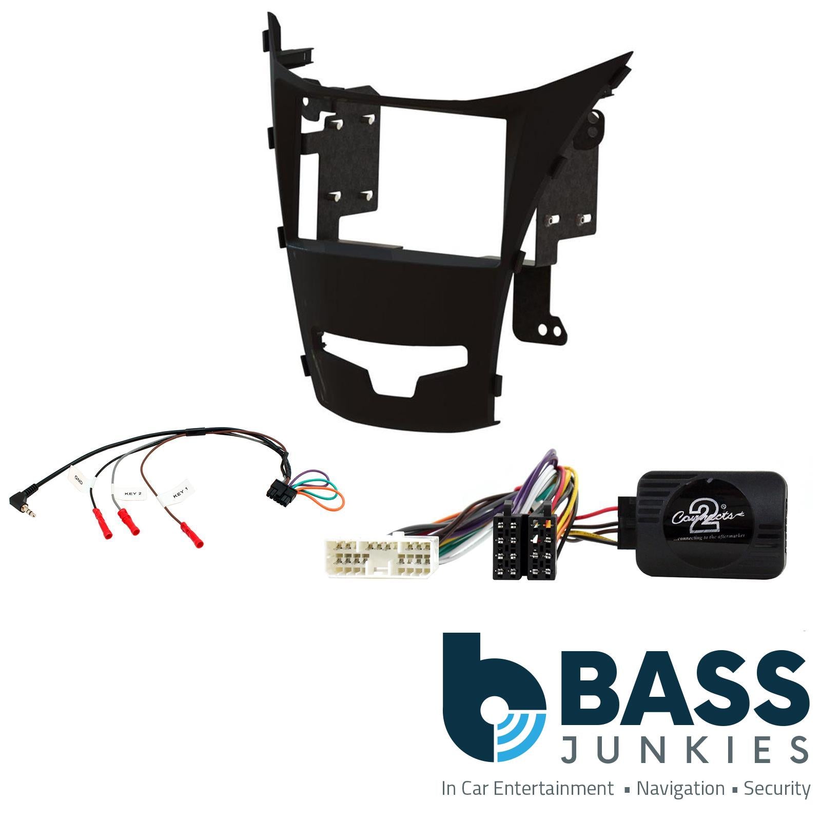 Connects2 CTKSY05 - SSaangYong Korando 2013 Onwards Double Din Fascia & Steering Wheel Interface Installation Kit