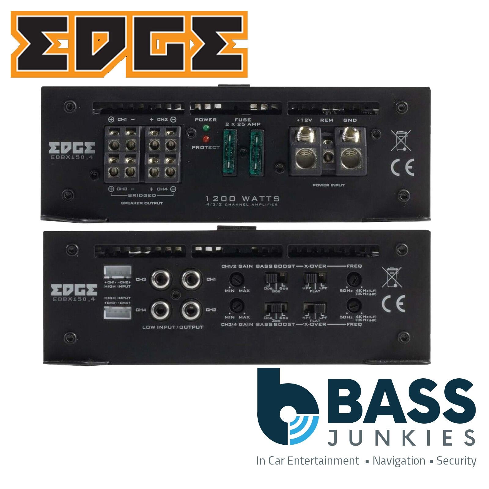 EDGE EDBX150.4-E1 DBX Series 4 Channel 1200 Watts Car Amplifier