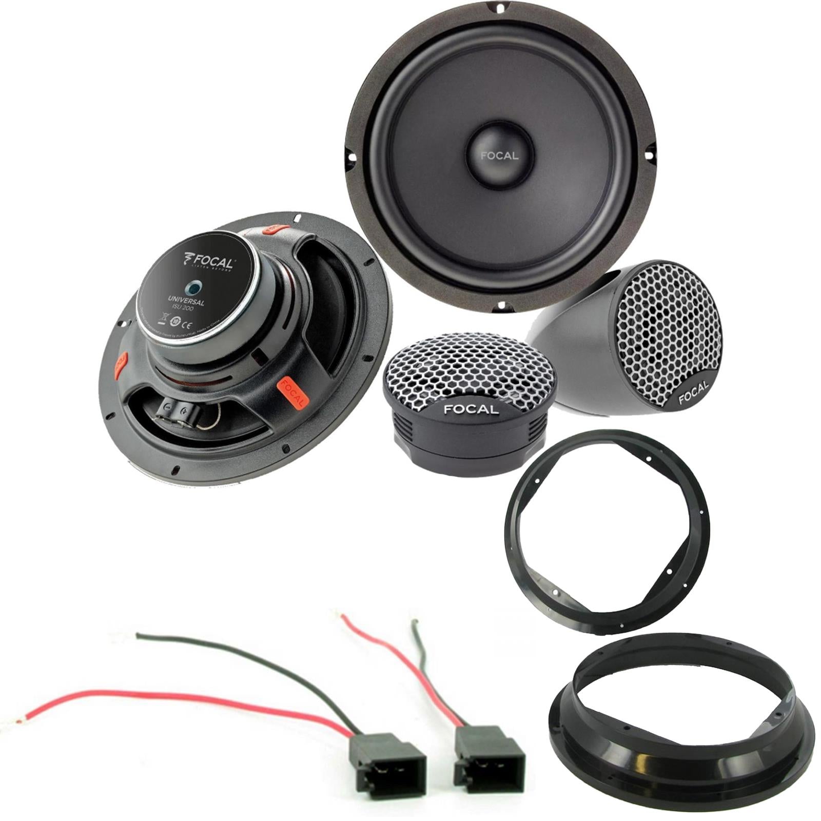 Skoda Fabia Up To 2001 Focal ISU200 8" 20cm 320 Watts Car Front Door Component Speakers & Fitting Kit