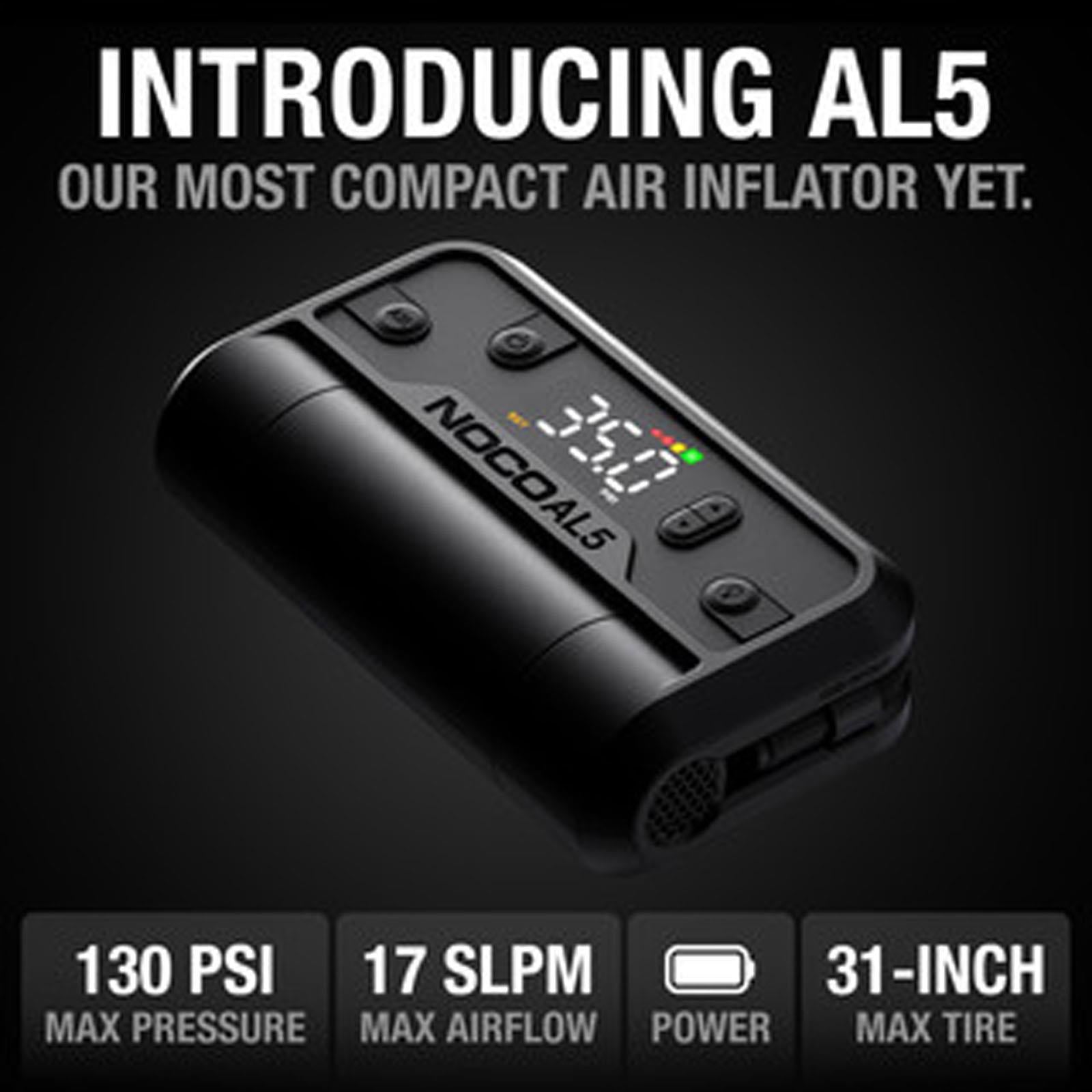 NOCO AL5 Cordless Tyre Inflator Air Compressor 130 PSI USB-C Rechargeable