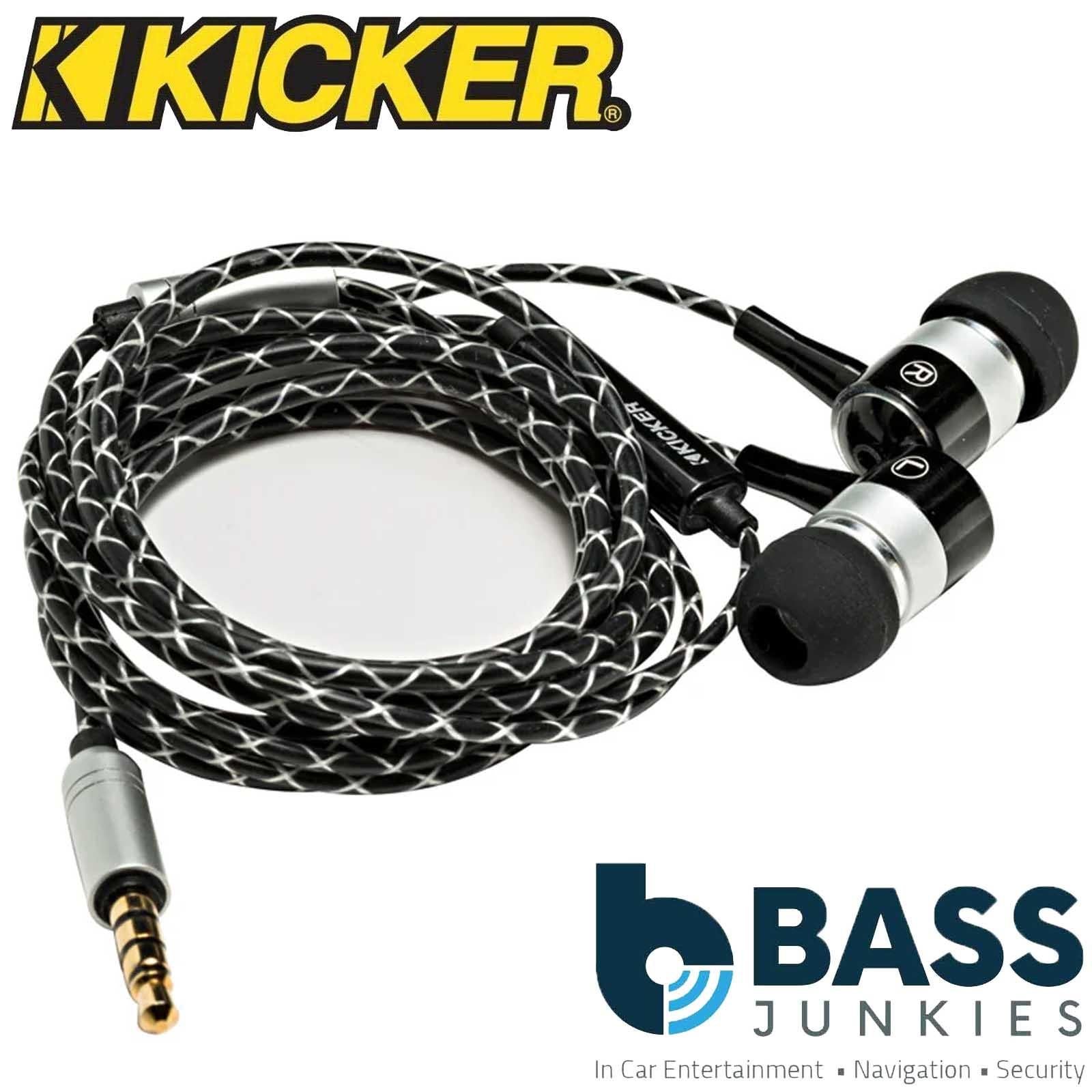 Kicker 46EB54 - Wired Earbuds Headphones With Mic Remote Black 3.5mm