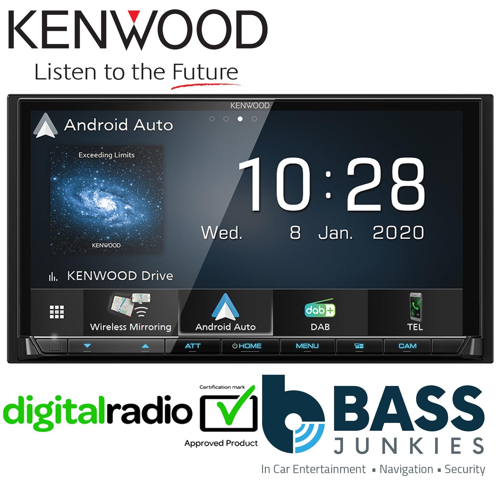 Kenwood DMX-8021DABS Ford Transit V363 2015-21 Fascia Steering Wheel Fitting Kit