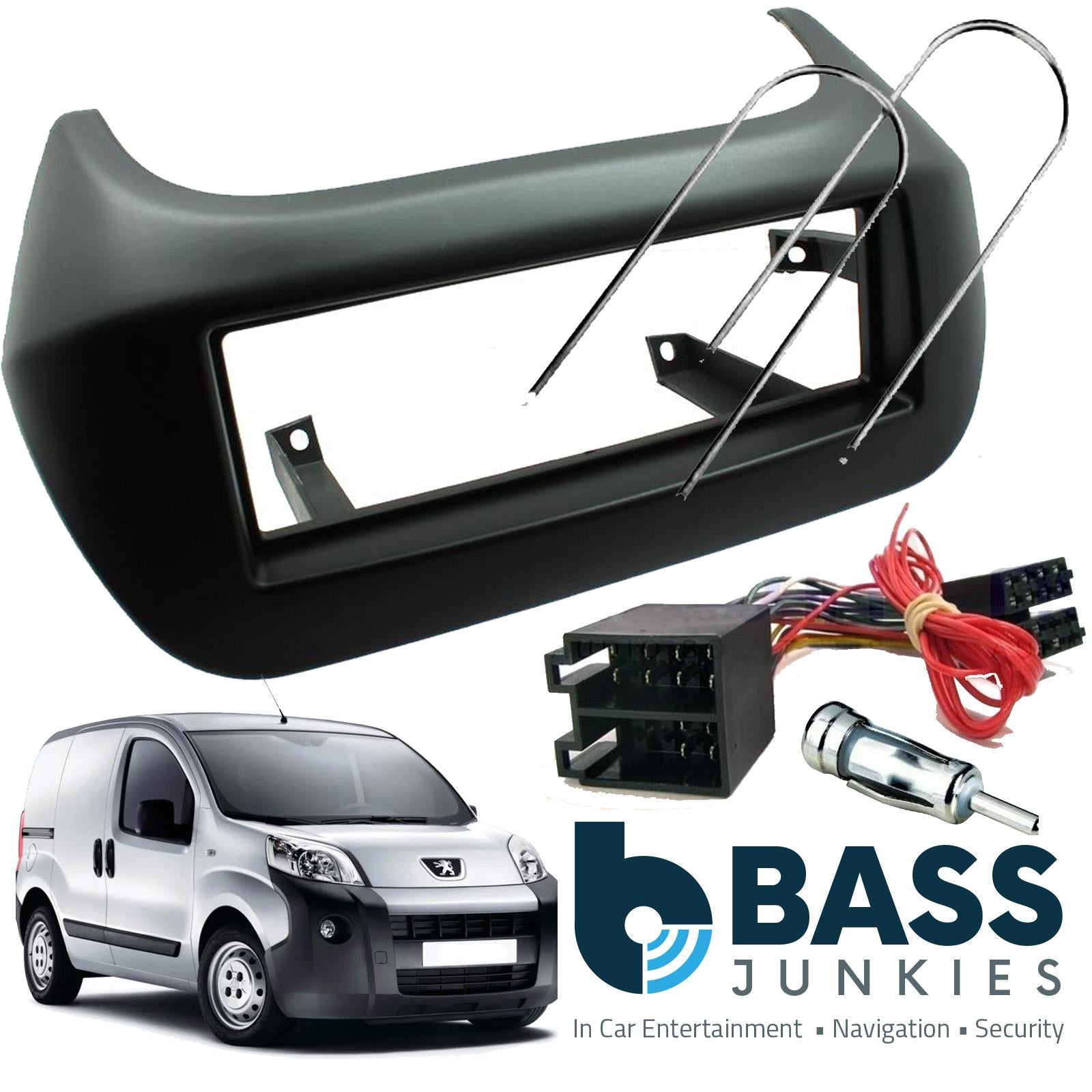 Connects2 CT24PE18 - Peugeot Bipper 2008 - 2012 Black Car Stereo Single Din Fascia Panel & Full Fitting Kit