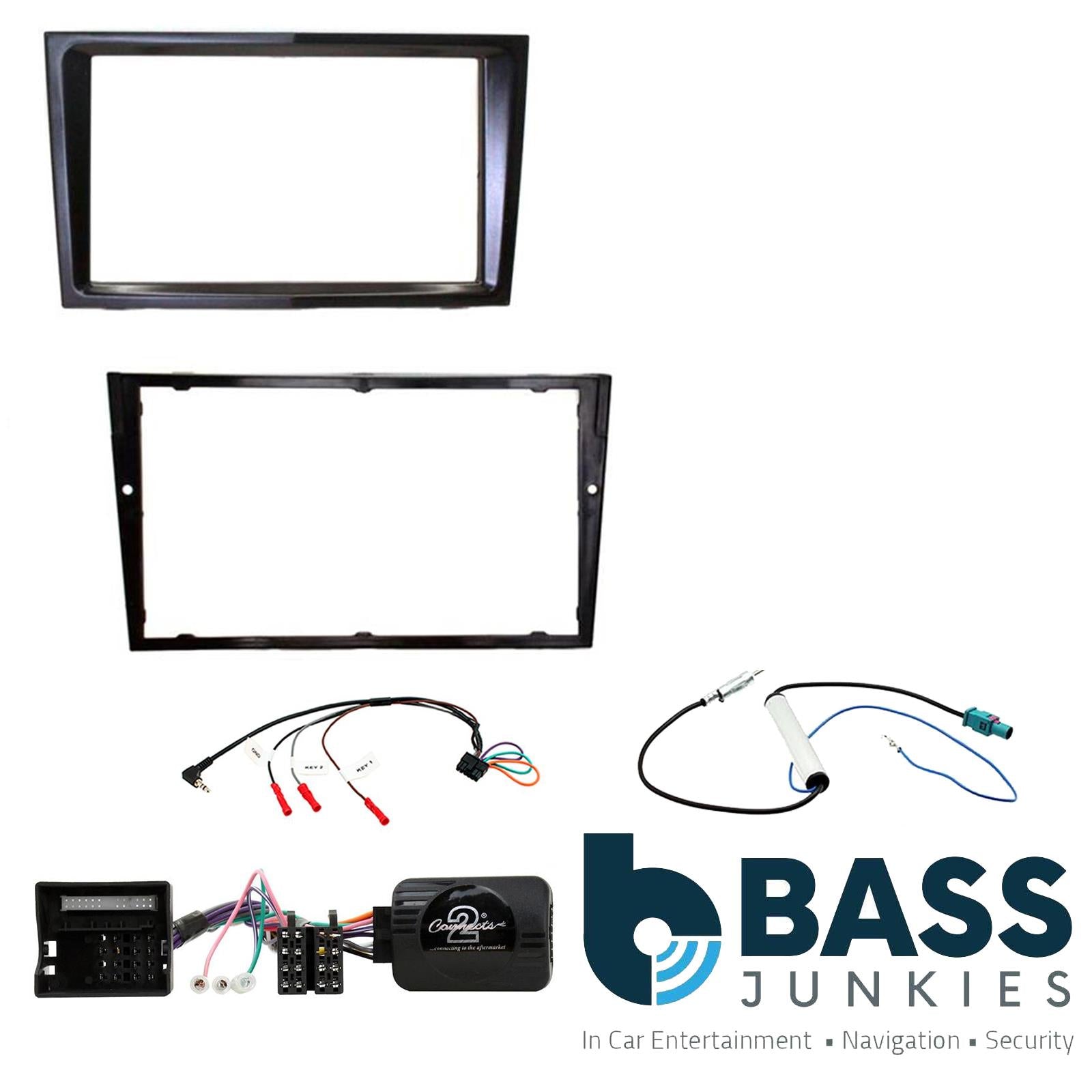 Double Din Stereo Fitting Kit + Steering Controls to fit Vauxhall Astra 2004-10
