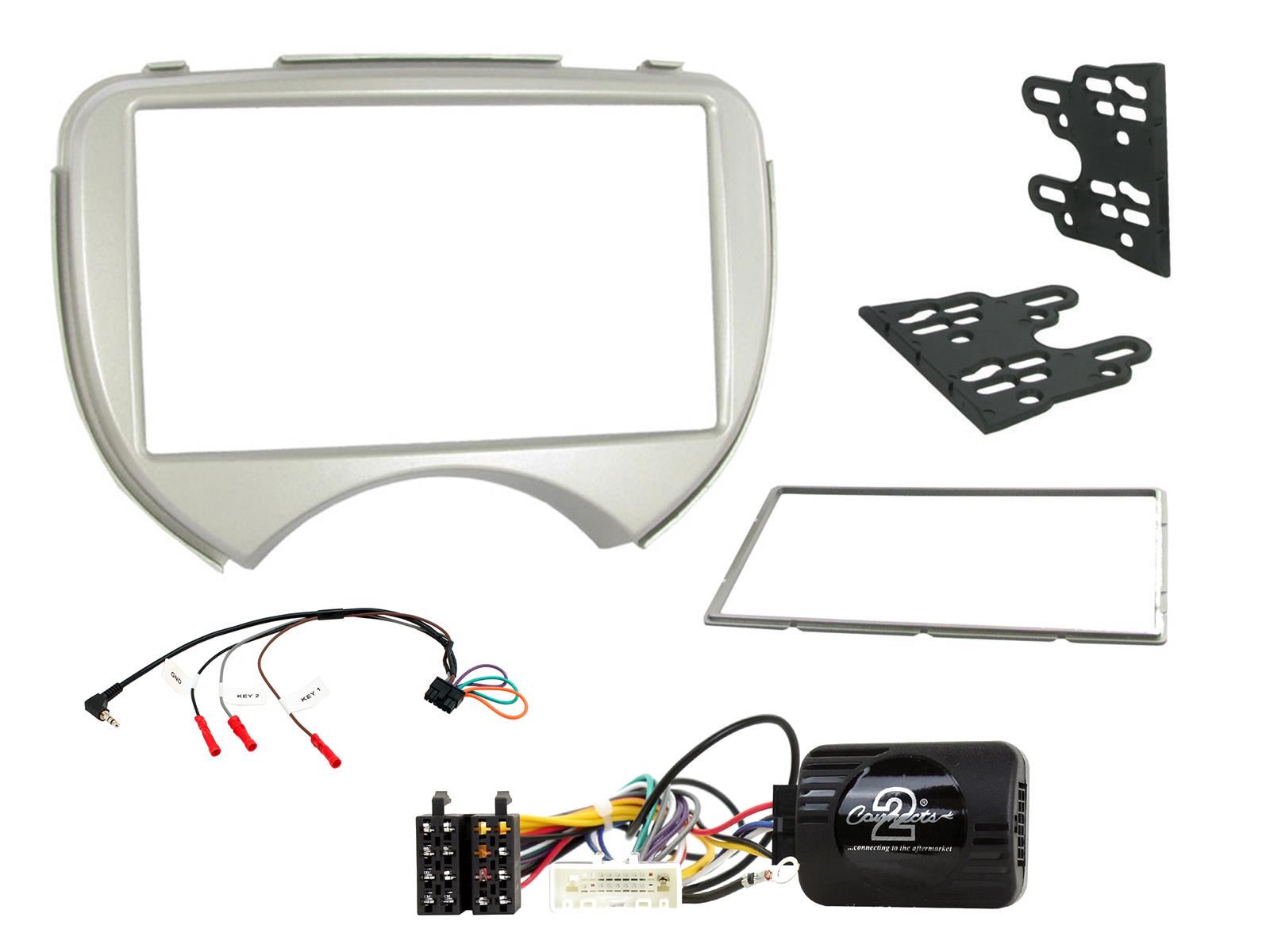 SONY DAB+ Apple | Android Double Din Stereo Fitting Kit + Steering Wheel Stalk Controls to fit Nissan Micra 2011-14