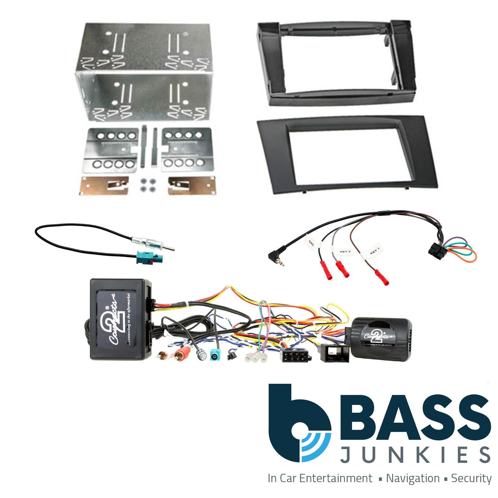 Connects2 CTKMB23 - Mercedes E-Class 2002-2009 Double Din Fascia Installation Kit