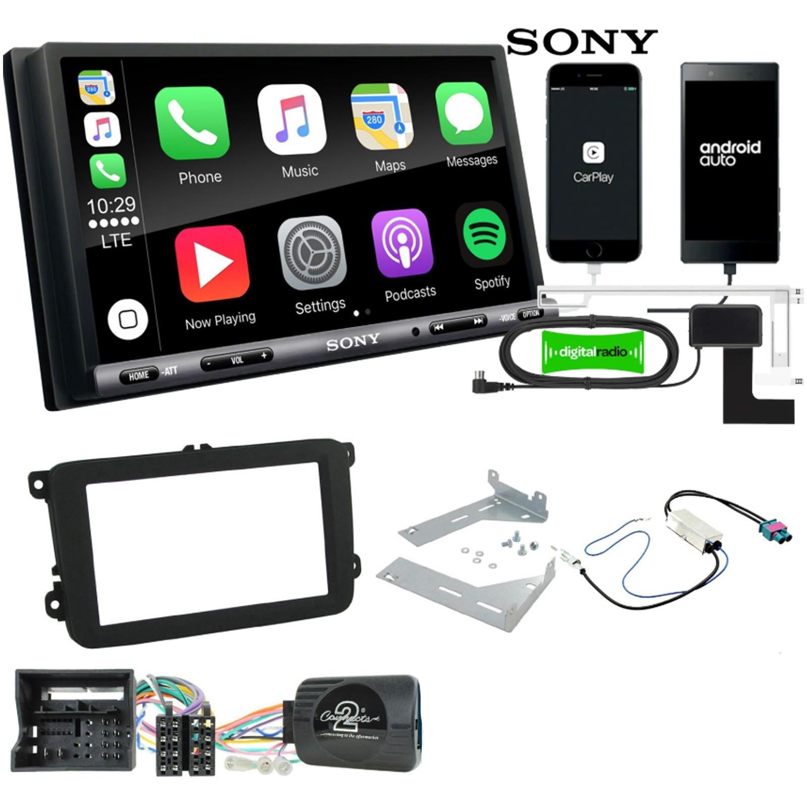 Sony 6.95" Screen Double Din + Fitting Kit - to fit VW Caddy 2015-20 | VW Transporter T6 2015- | VW Beetle 2015- | VW Jetta 2011-18 | VW Tiguan 2015-20 | VW Sharan 2015-21