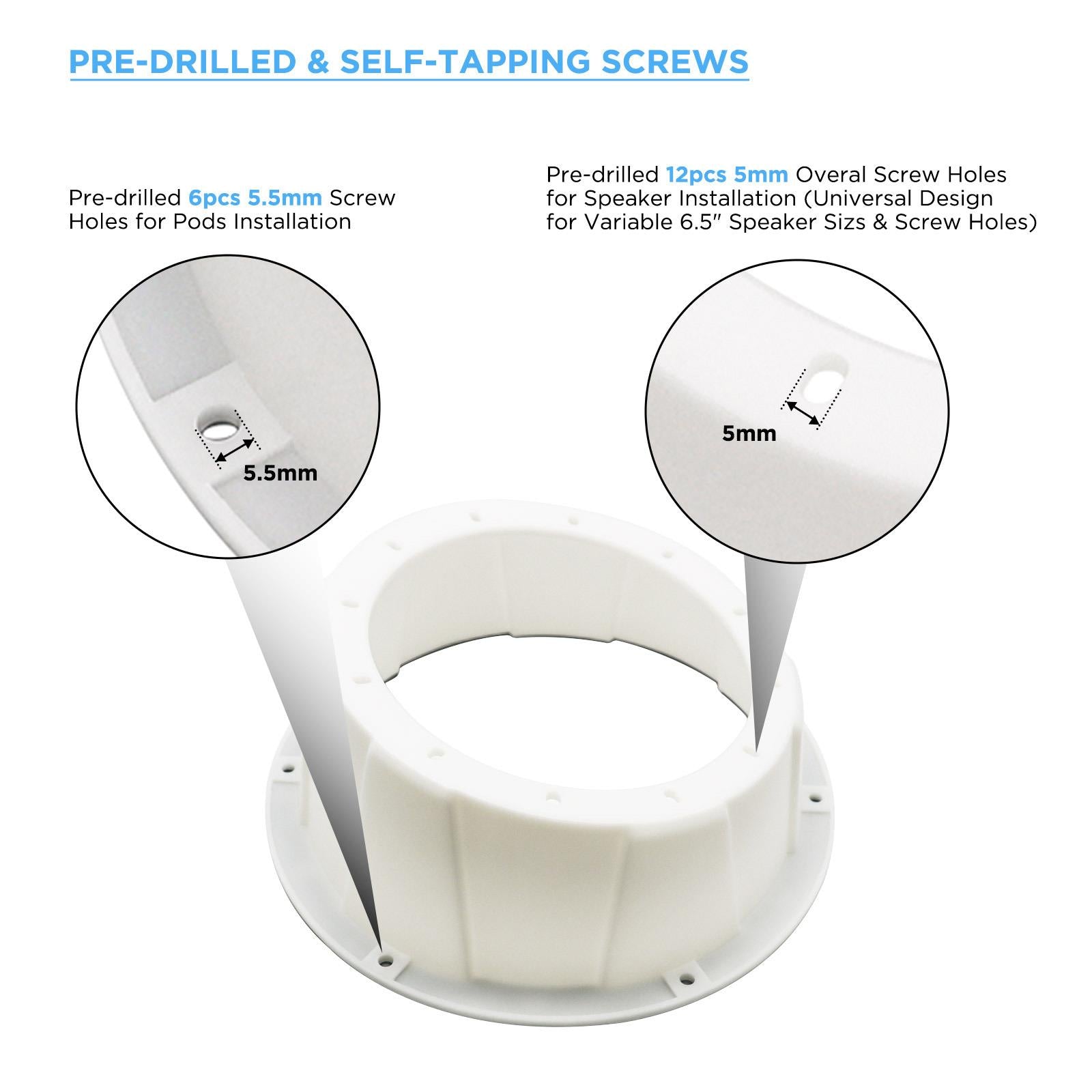 Recoil USP8-W - 8" 20cm White Surface Mount Van Truck Boat Car Speaker Pods