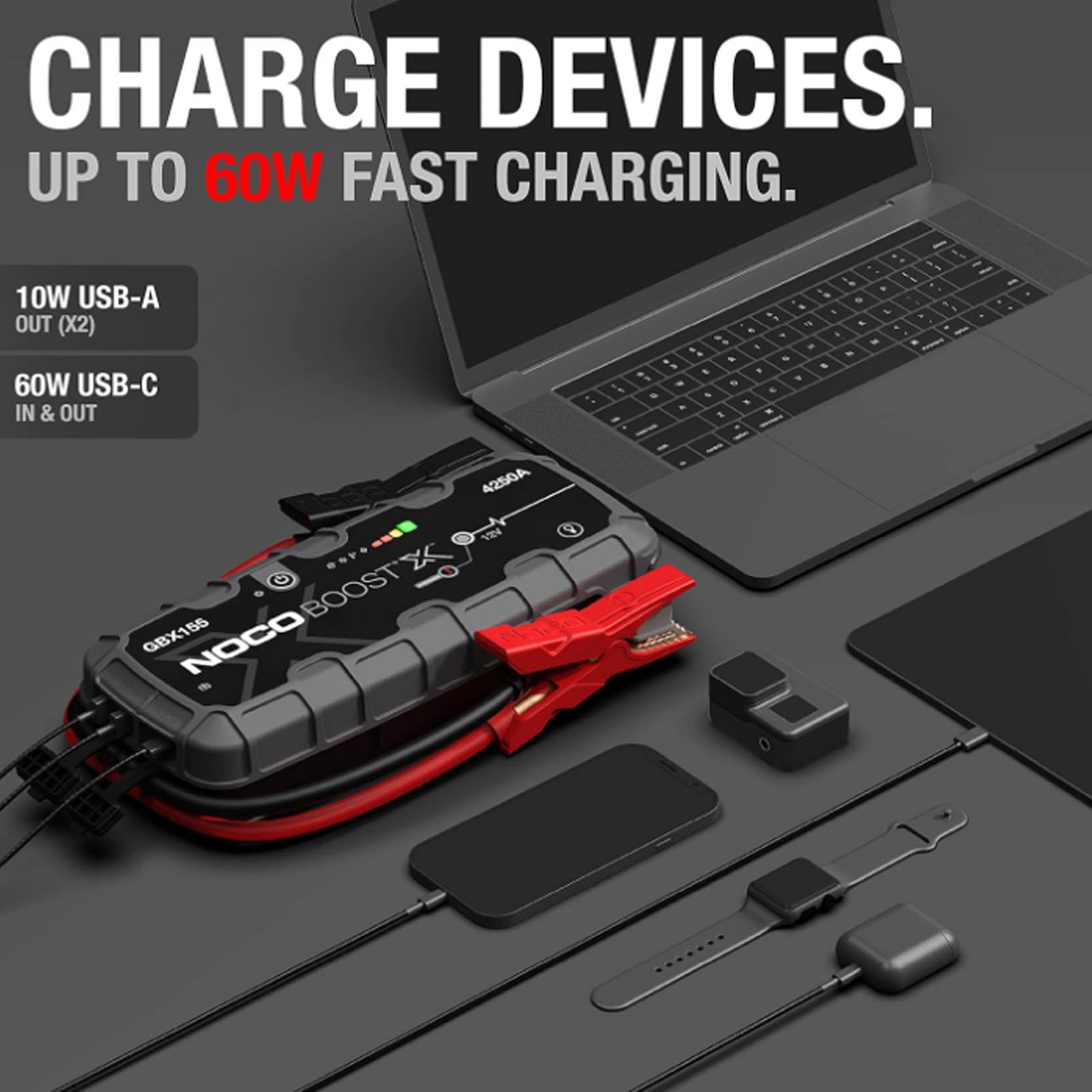 NOCO GBX155 - 4250A UltraSafe Lithium Jump Starter Power Bank USB-C 12V