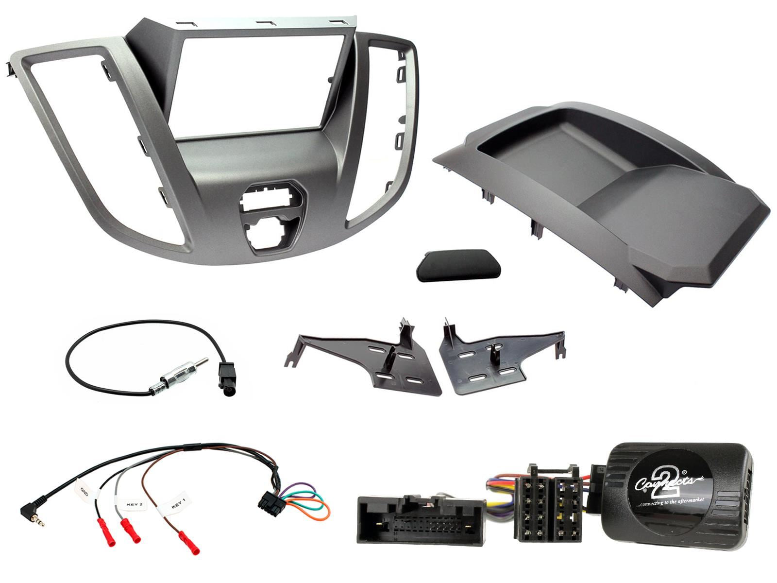 Connects2 CTKFD88 - Ford Transit V363 2015 – 2021 Double Din Fascia Panel & Steering Wheel Interface with Kenwood 6.8" USB DAB Android Mirroring Touchscreen Upgrade Kit