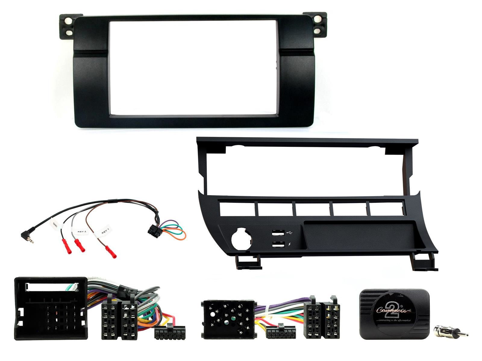 Connects2 CTKBM37L BMW 3 Series 1998-2005 Car Stereo Double Din Fascia Fitting Kit
