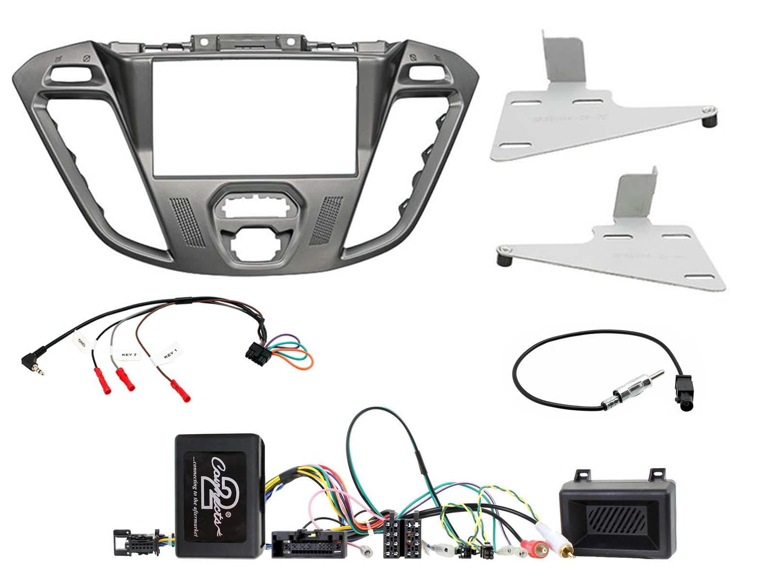 Kenwood DMX-125DAB + Connects2 Double Din Phoenix Silver Fascia + Steering Wheel Controls fits Ford Transit-Custom 2012-16