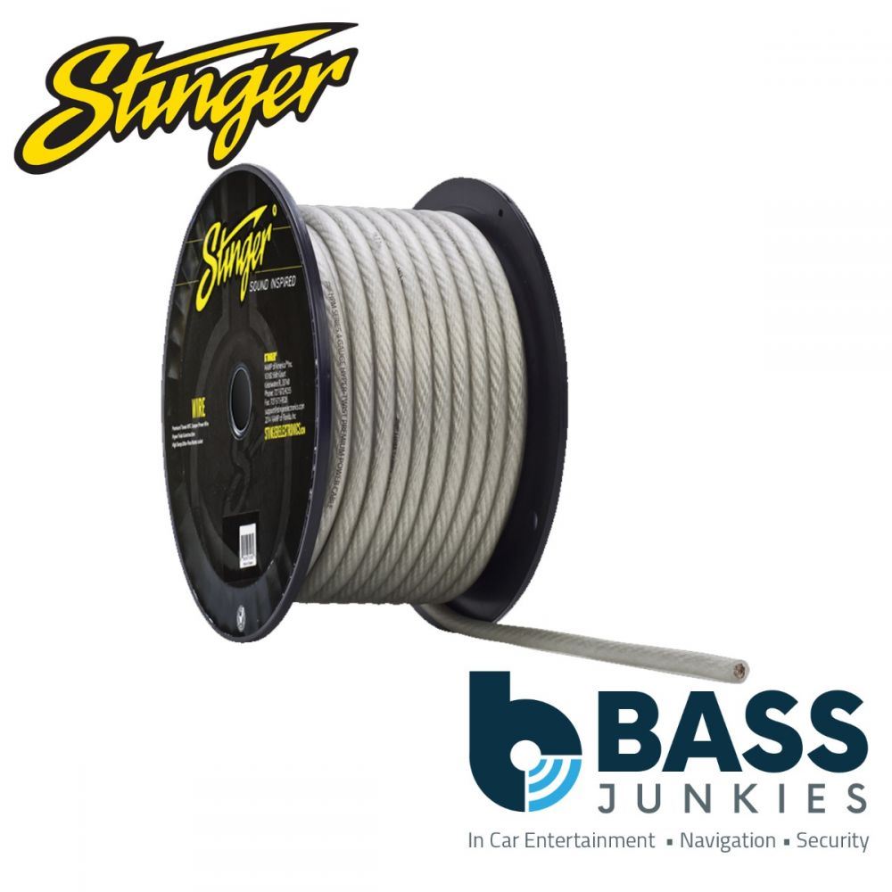 Stinger SHW14C - 4 AWG Clear TRU-SPEC Copper Hyper Twist Ultra Flexible 1 Metre Car Amplifier Power Cable