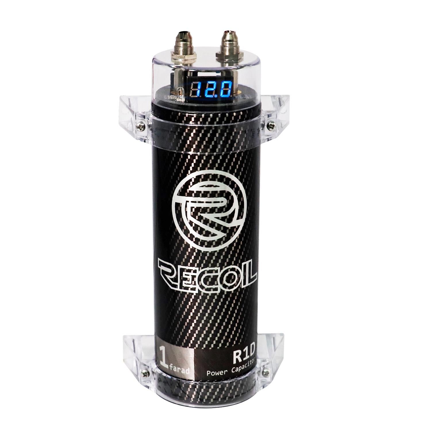 Recoil R1D - 1 Farad 1000 Watt Car Amp Amplifier Digital Power Cap Capacitor