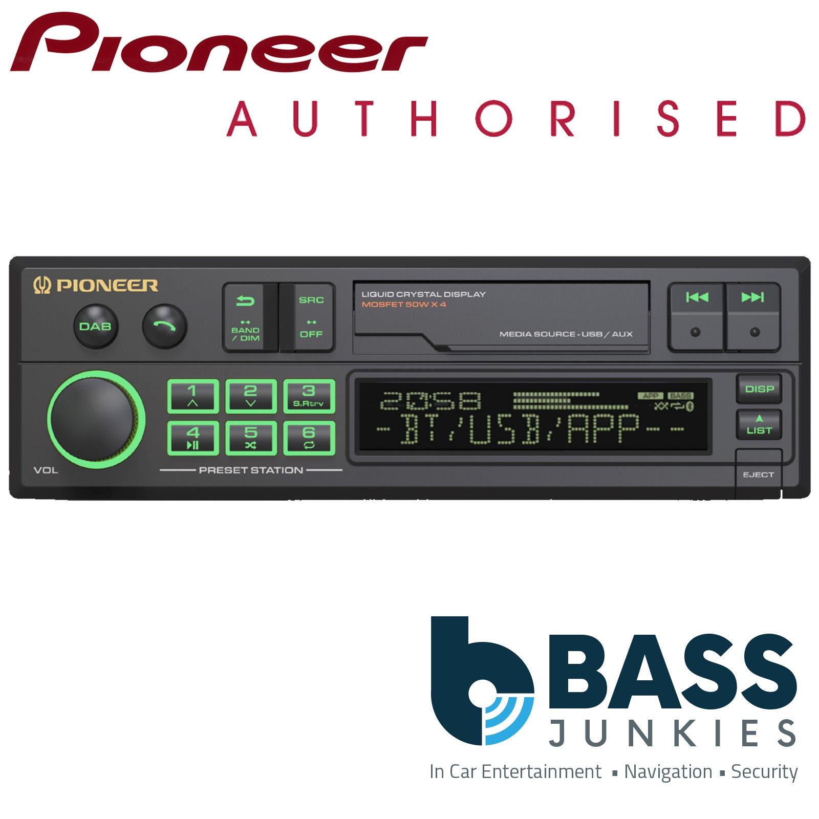 Pioneer SXT-C10PS - Retro Cassette Tape Style Bluetooth DAB+ Radio USB AUX Car Stereo